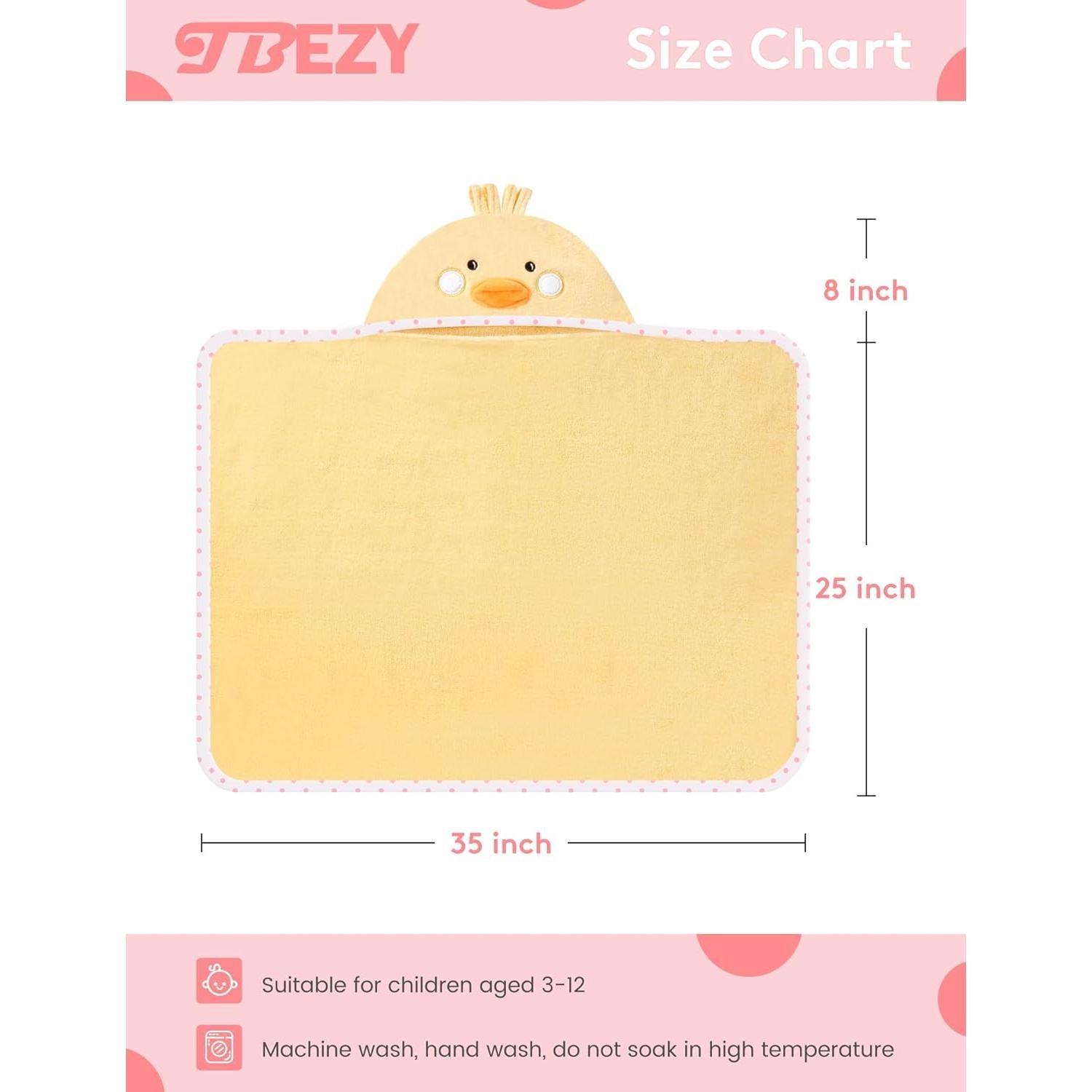Toalla con Capucha TBEZY para Bebé Algodón Pollito 0-12 Meses