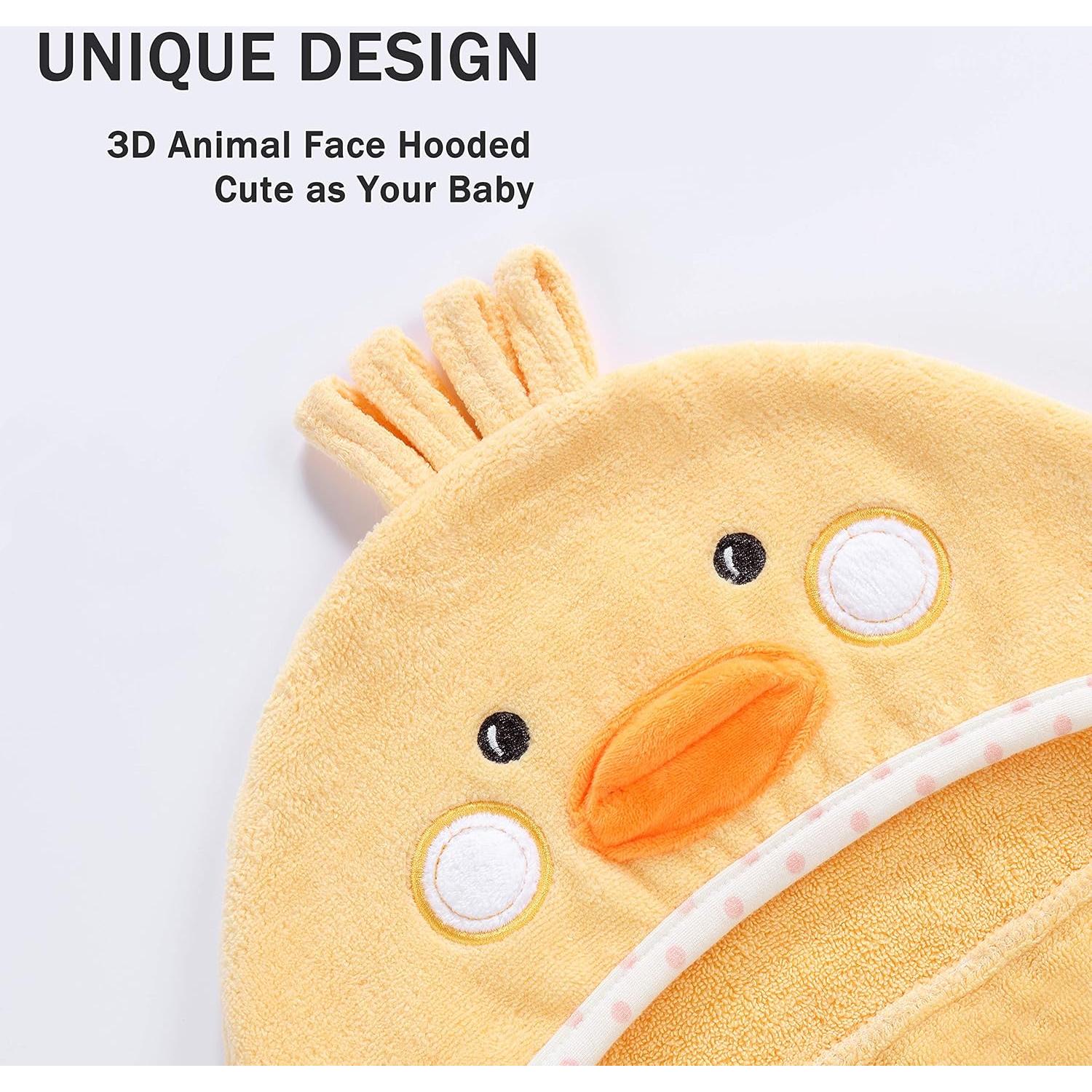 Toalla con Capucha TBEZY para Bebé Algodón Pollito 0-12 Meses