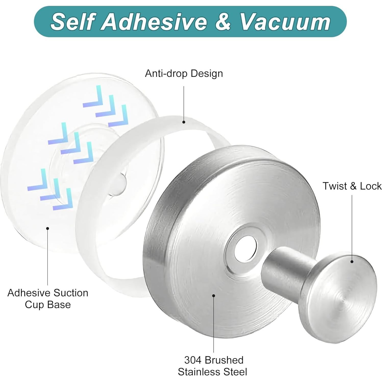 Ganchos de Ventosa Embewhis para Baño y Cocina - Paquete de 2