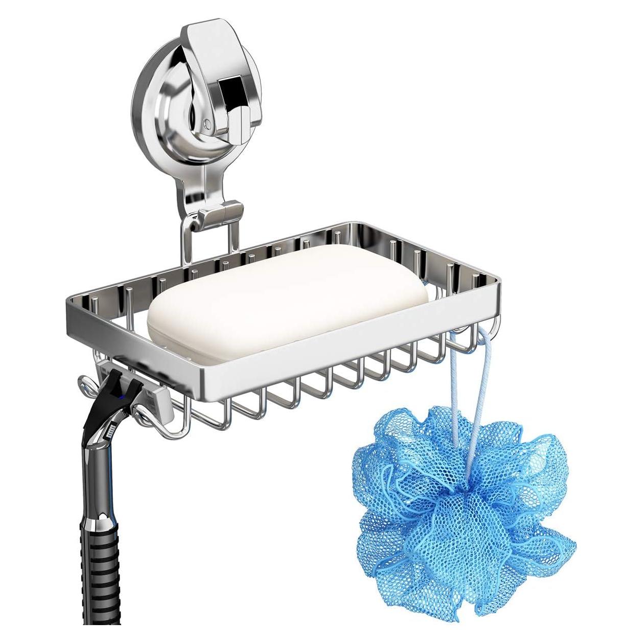 Soporte de Jabón con Ventosa TESOT, Acero Inoxidable 304, Plata