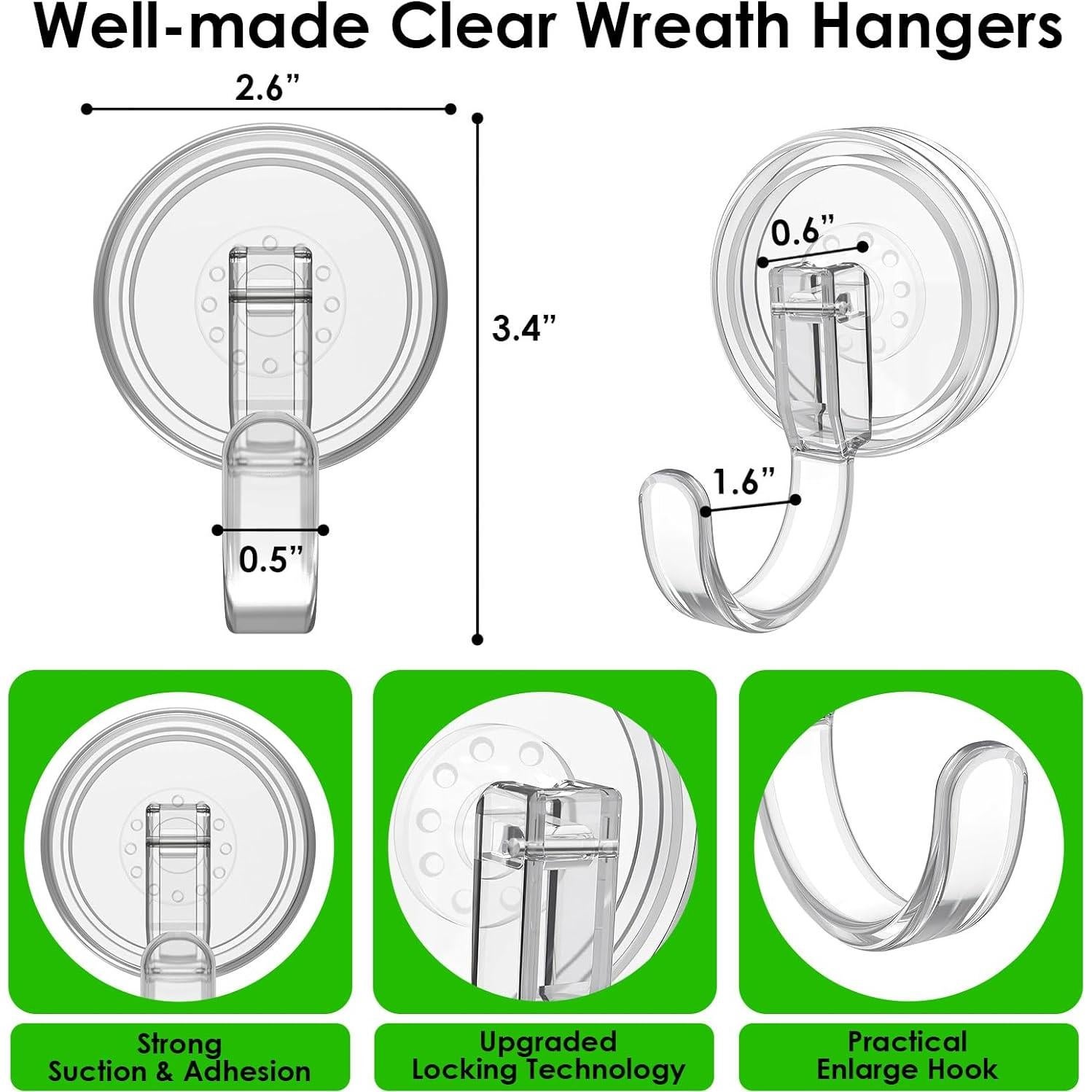 Gancho Transparente para Corona JUUBAOOPN - Soporta 9.98 kg