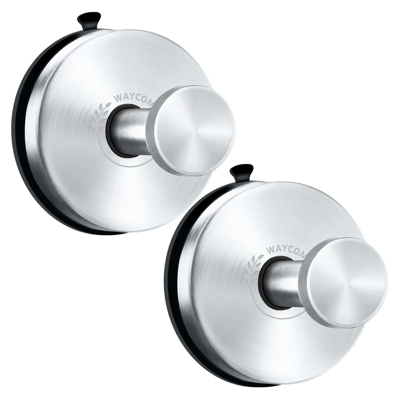 Ganchos de Ventosa WAYCOM Acero Inoxidable 2 Piezas 6.8 Kg
