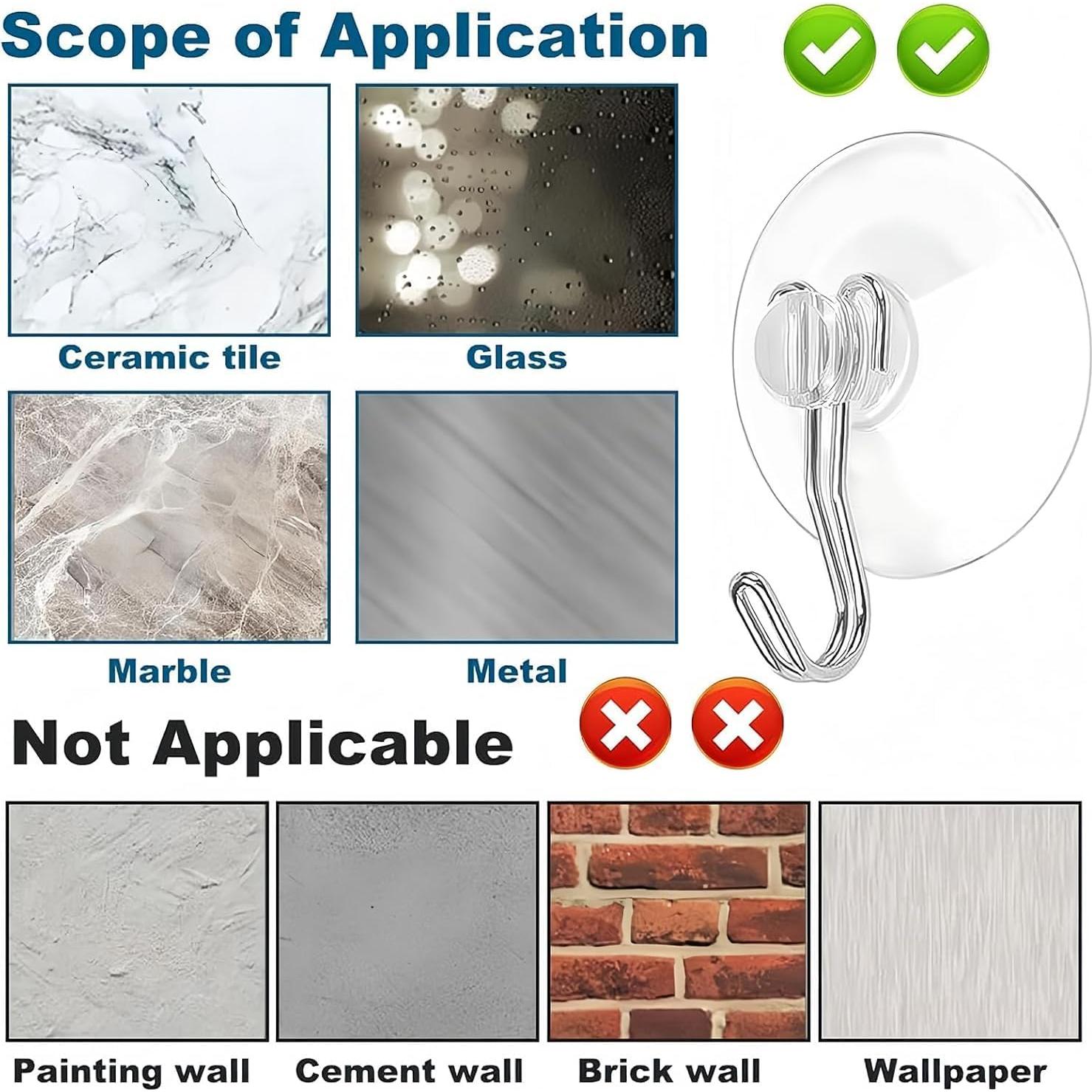 15 Ganchos de Succión Transparentes LuLuya 30 mm para Ventanas