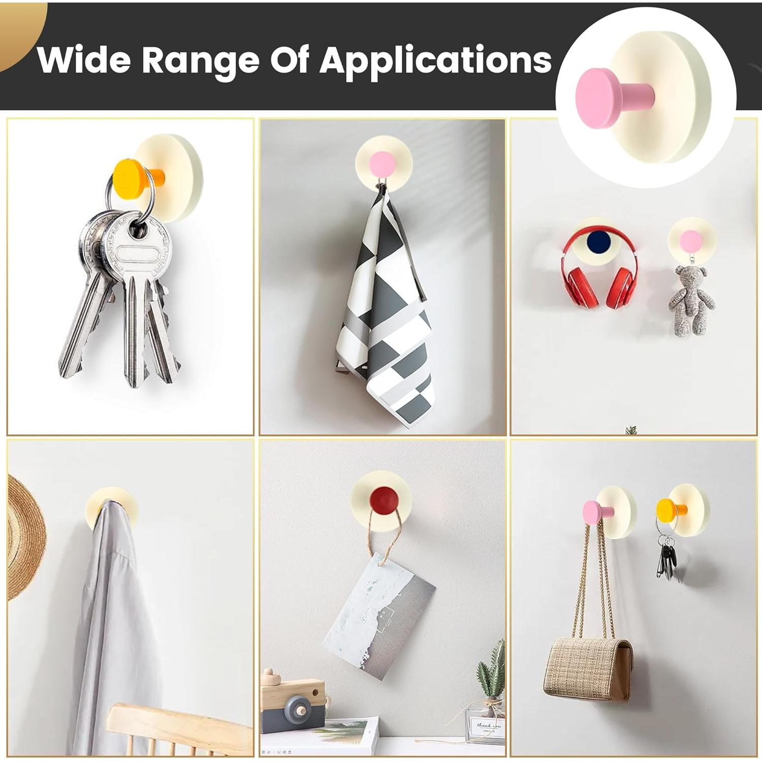 Ganchos Adhesivos de Ventosa SUNBAK - Soporta 5.44 kg - Paquete de 4