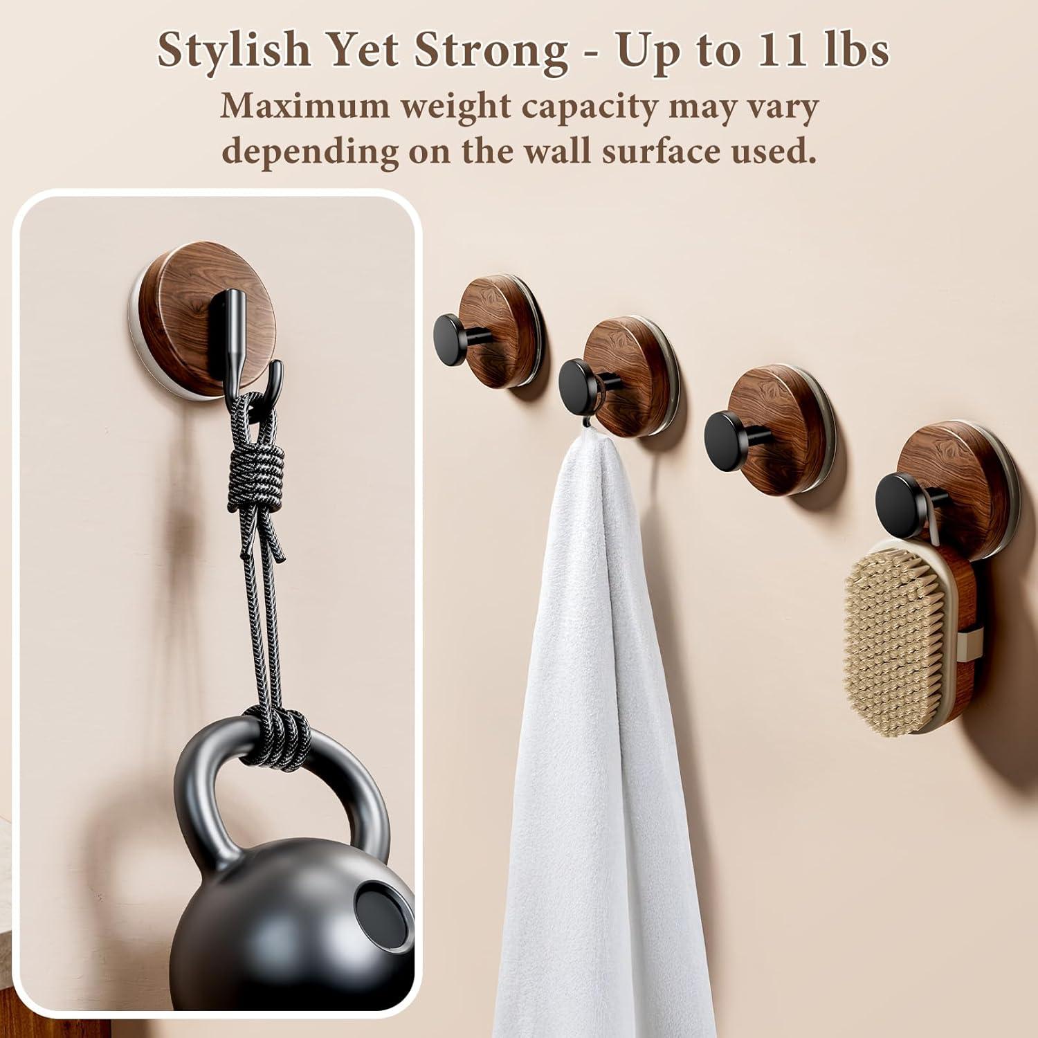 Gancho de Doble Bloqueo LAYUKI con Ventosa - 4 Unidades