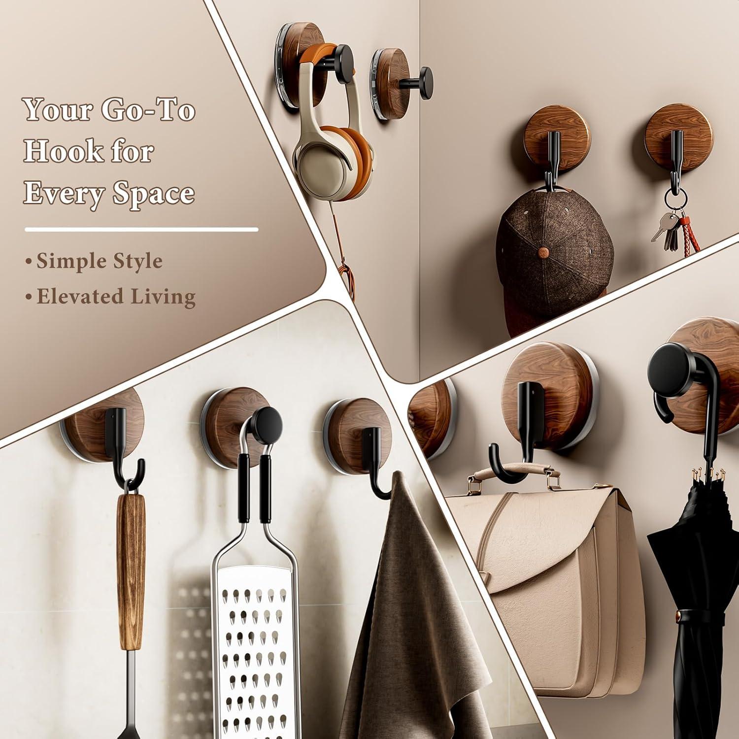 Gancho de Doble Bloqueo LAYUKI con Ventosa - 4 Unidades