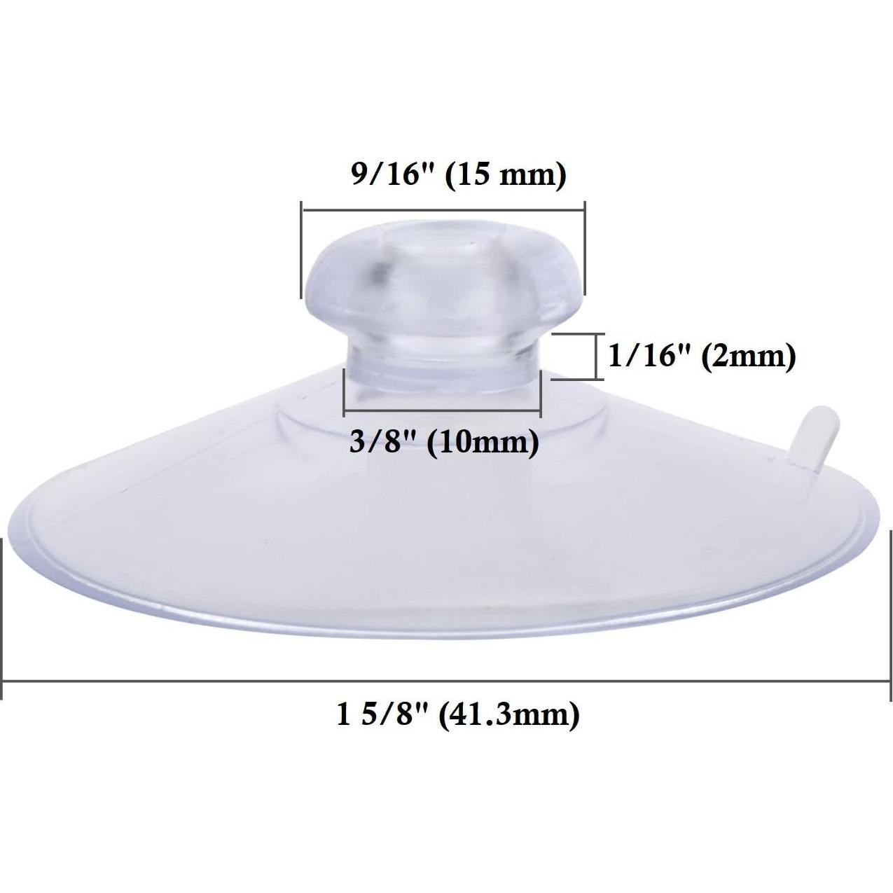 Paquete de 10 Ventosas Transparentes de Plástico 41 mm