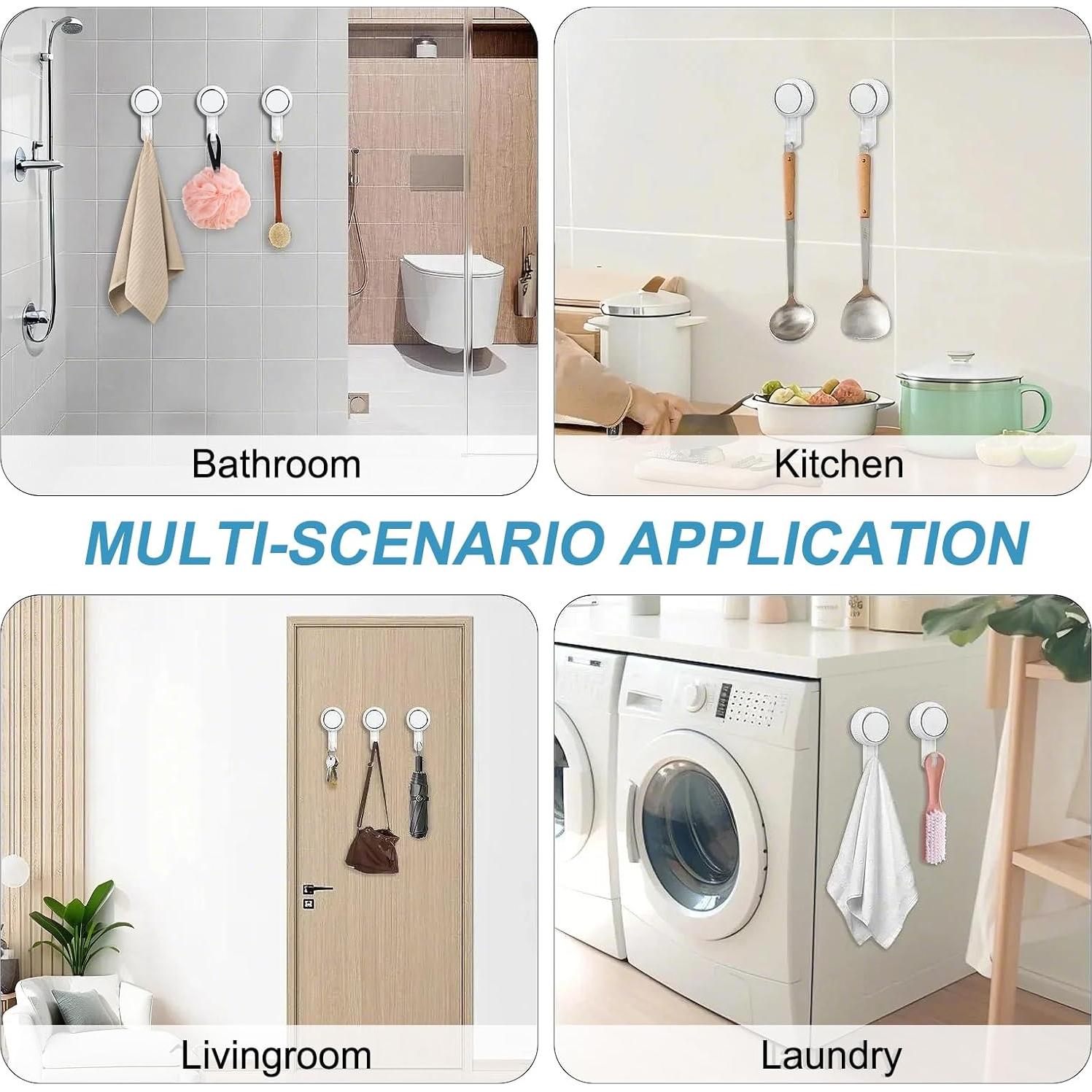 Ganchos de Ventosa Lvingmax Blancos para Baño y Cocina - 5 kg