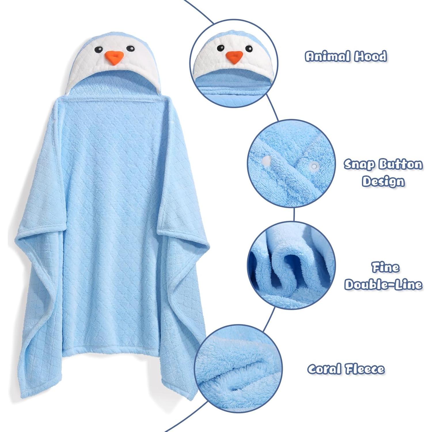 Toallas de Baño para Bebés WODHOY con Capucha 127x81 cm 2 Pzas