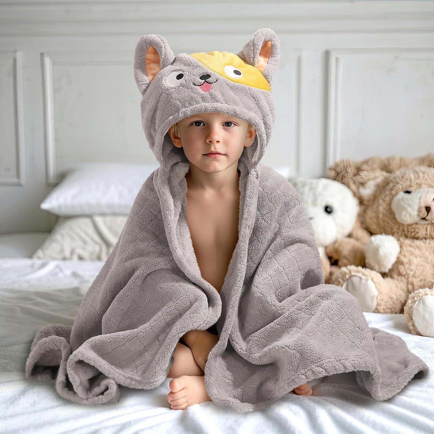 Toallas de Baño para Bebés WODHOY con Capucha 127x81 cm 2 Pzas