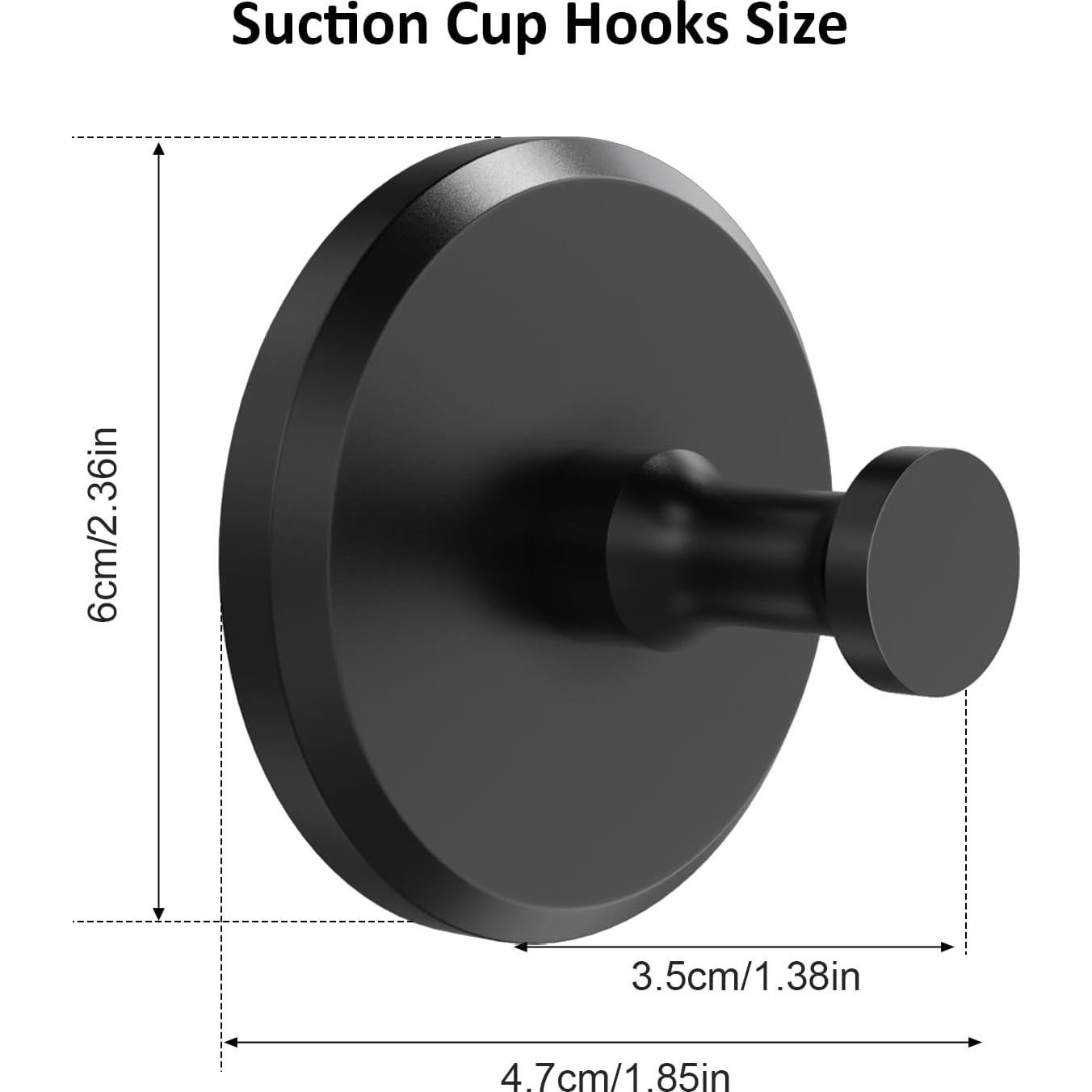 Ganchos de Ventosa IHWGP para Ducha y Cocina, 2 Paquete, Negro