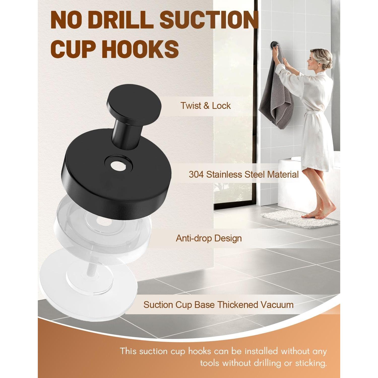 Ganchos de Ventosa Hoiuter 2025 para Ducha y Decoración - 3 Pcs