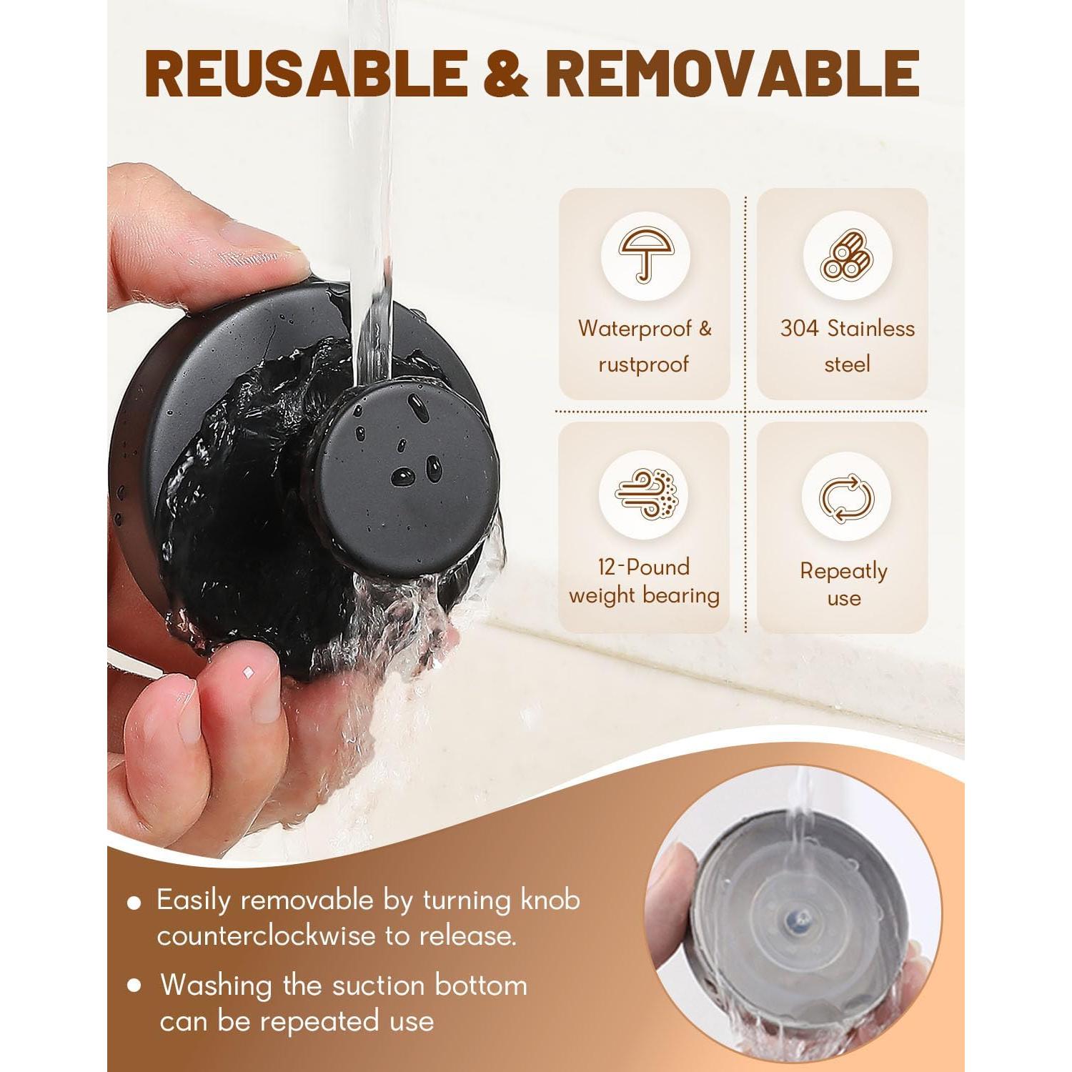 Ganchos de Ventosa Hoiuter 2025 para Ducha y Decoración - 3 Pcs