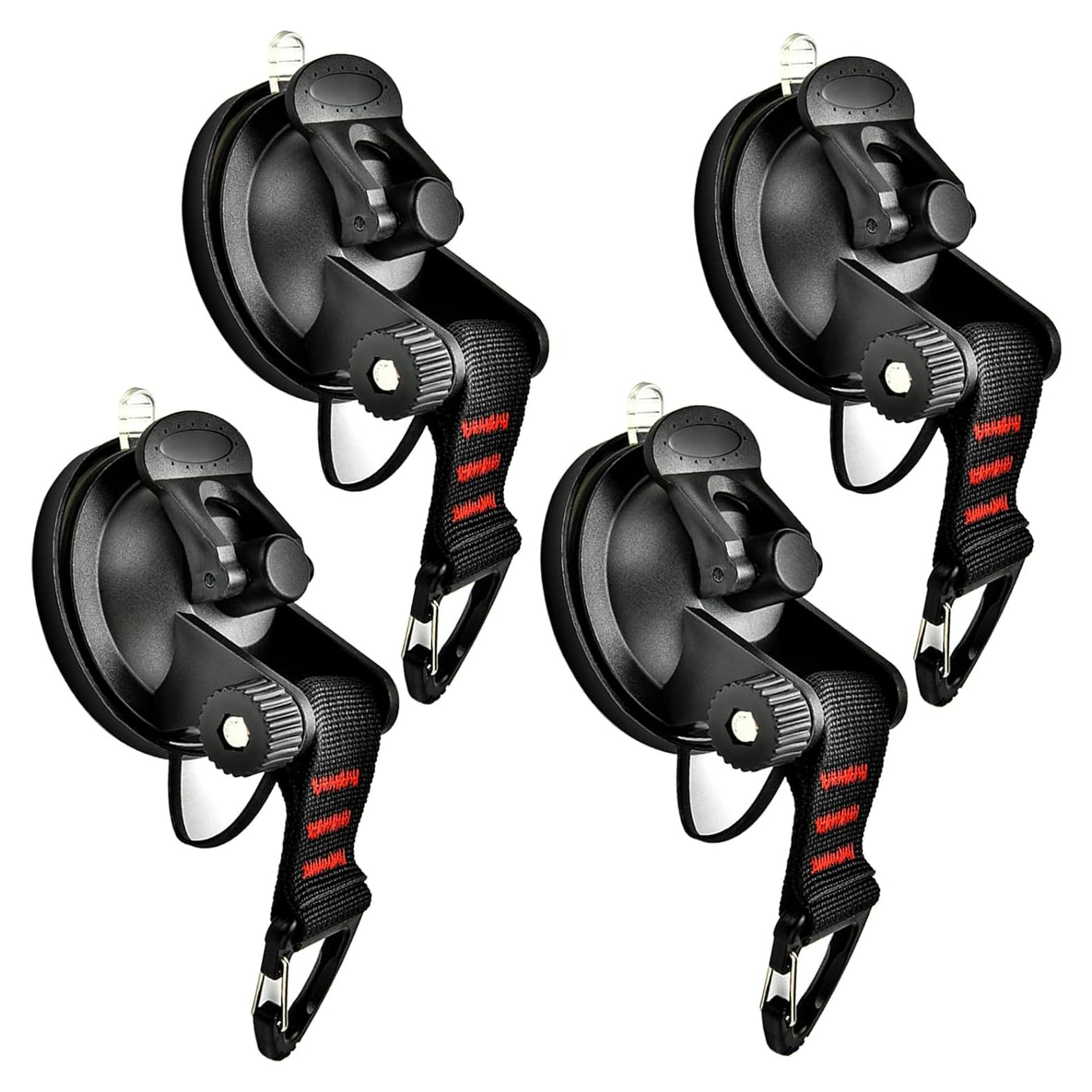 Ventosas de Alta Resistencia Pioleackflew 4 Pcs 10 kg para Camping