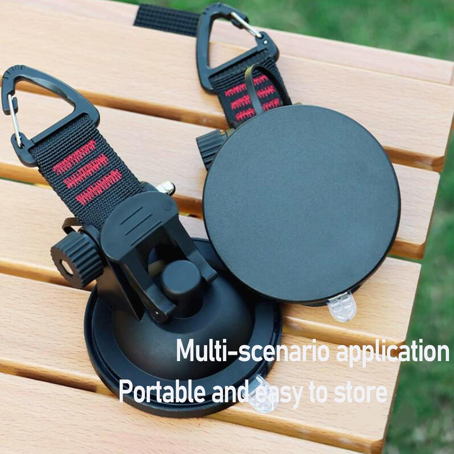 Ventosas de Alta Resistencia Pioleackflew 4 Pcs 10 kg para Camping