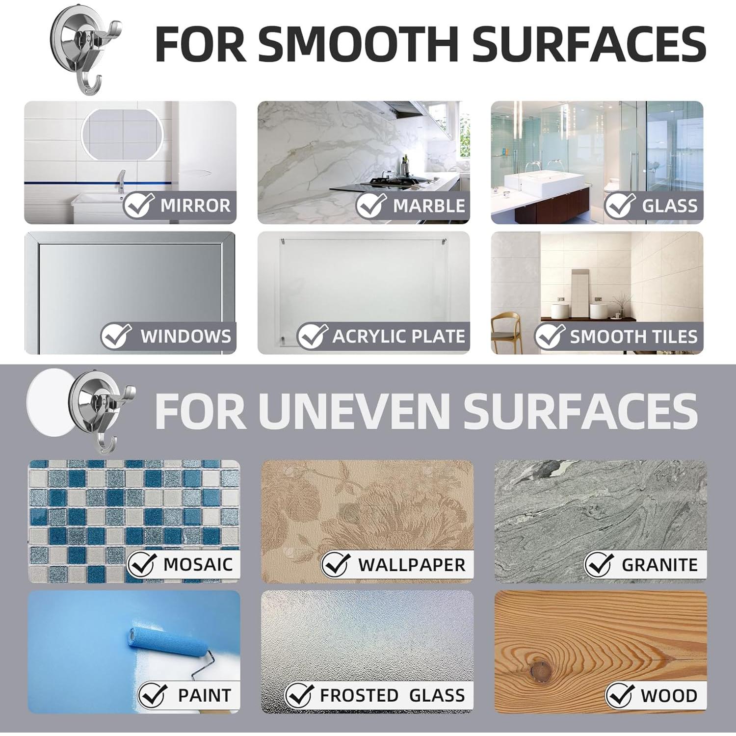 Ganchos de Succión Antimbee Plateados, Paquete de 5, 5 kg