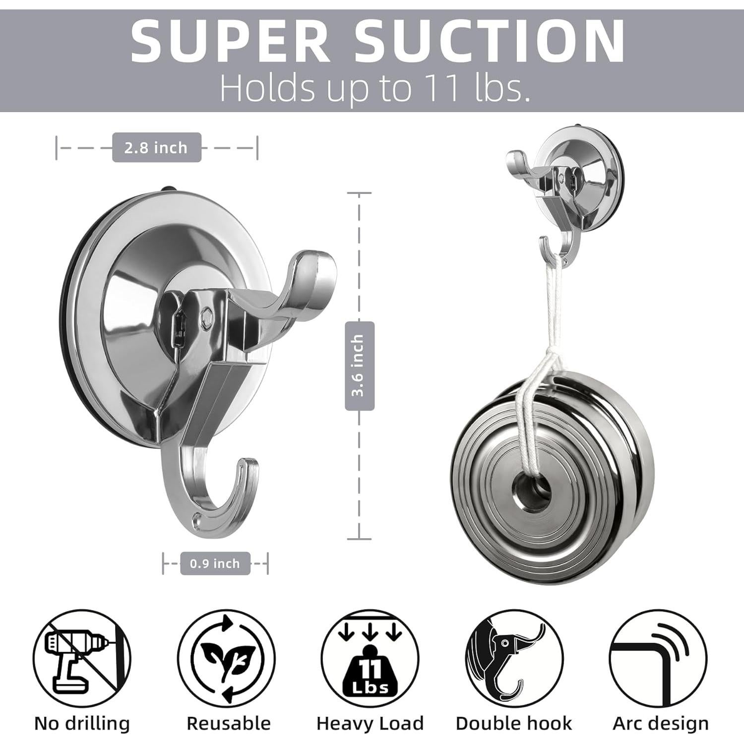 Ganchos de Succión Antimbee Plateados, Paquete de 5, 5 kg
