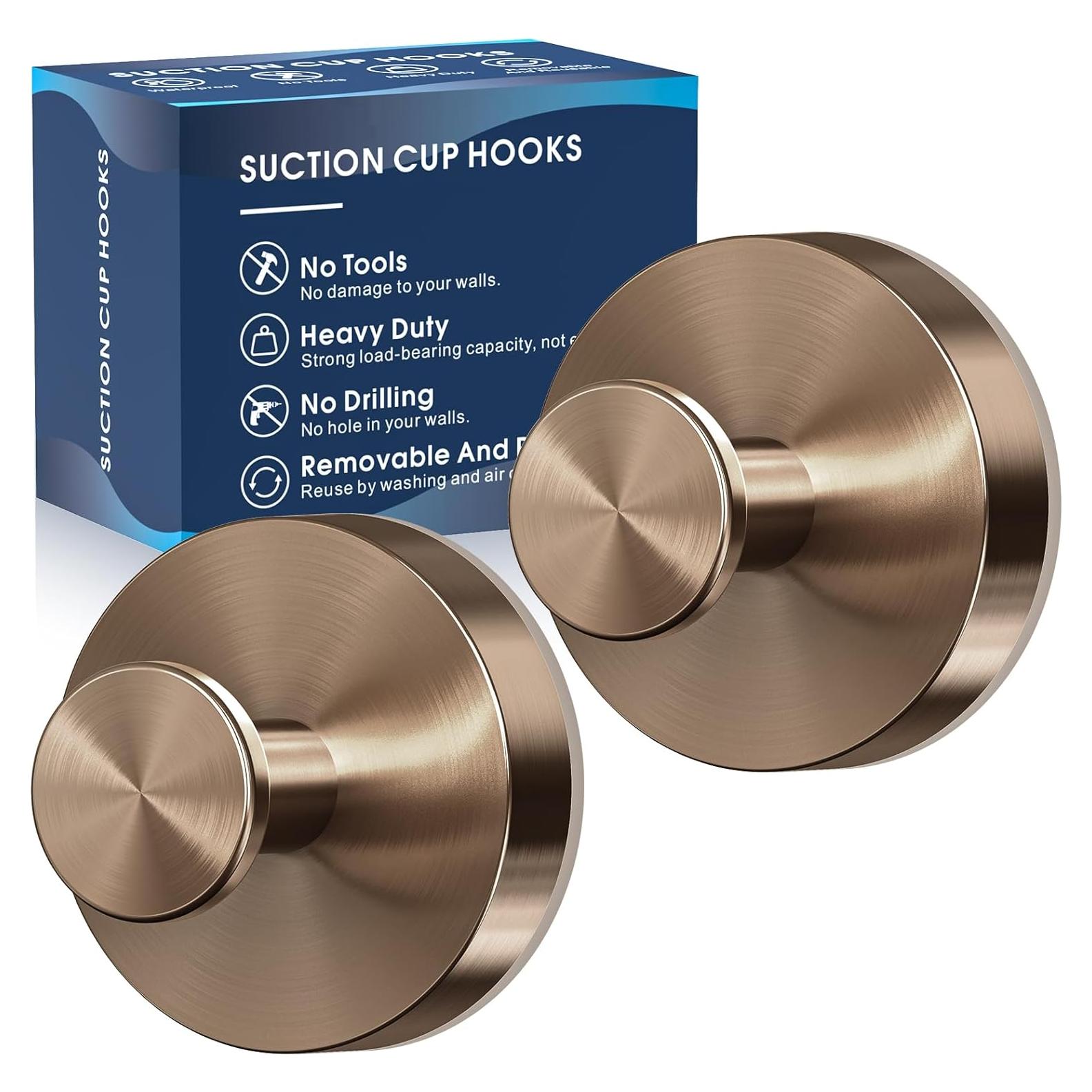 Ganchos de Ventosa para Ducha MOTAIPEAK 2 Pcs Bronce Champán