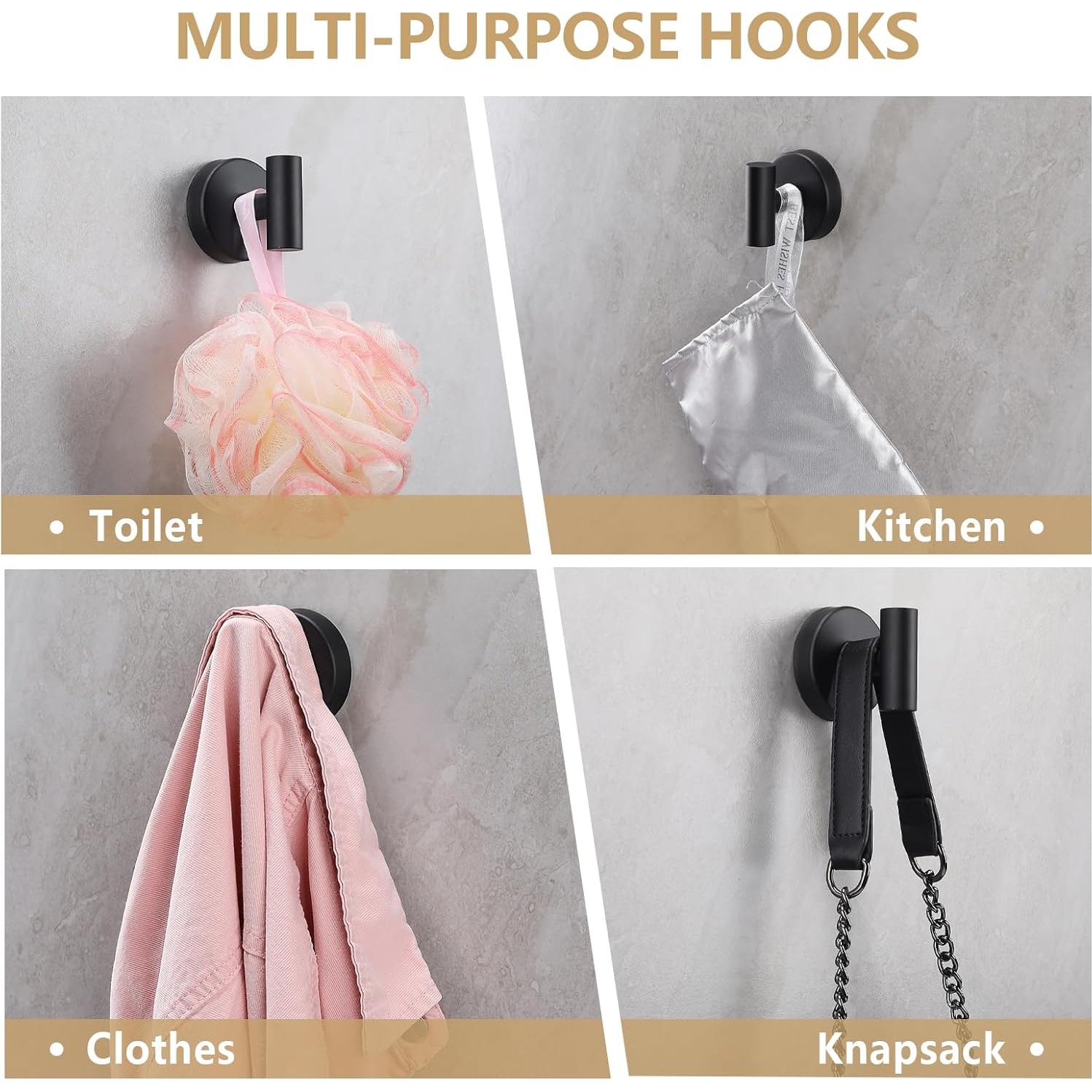 Ganchos de Succión MNGD para Toallas y Abrigos - 4 Piezas