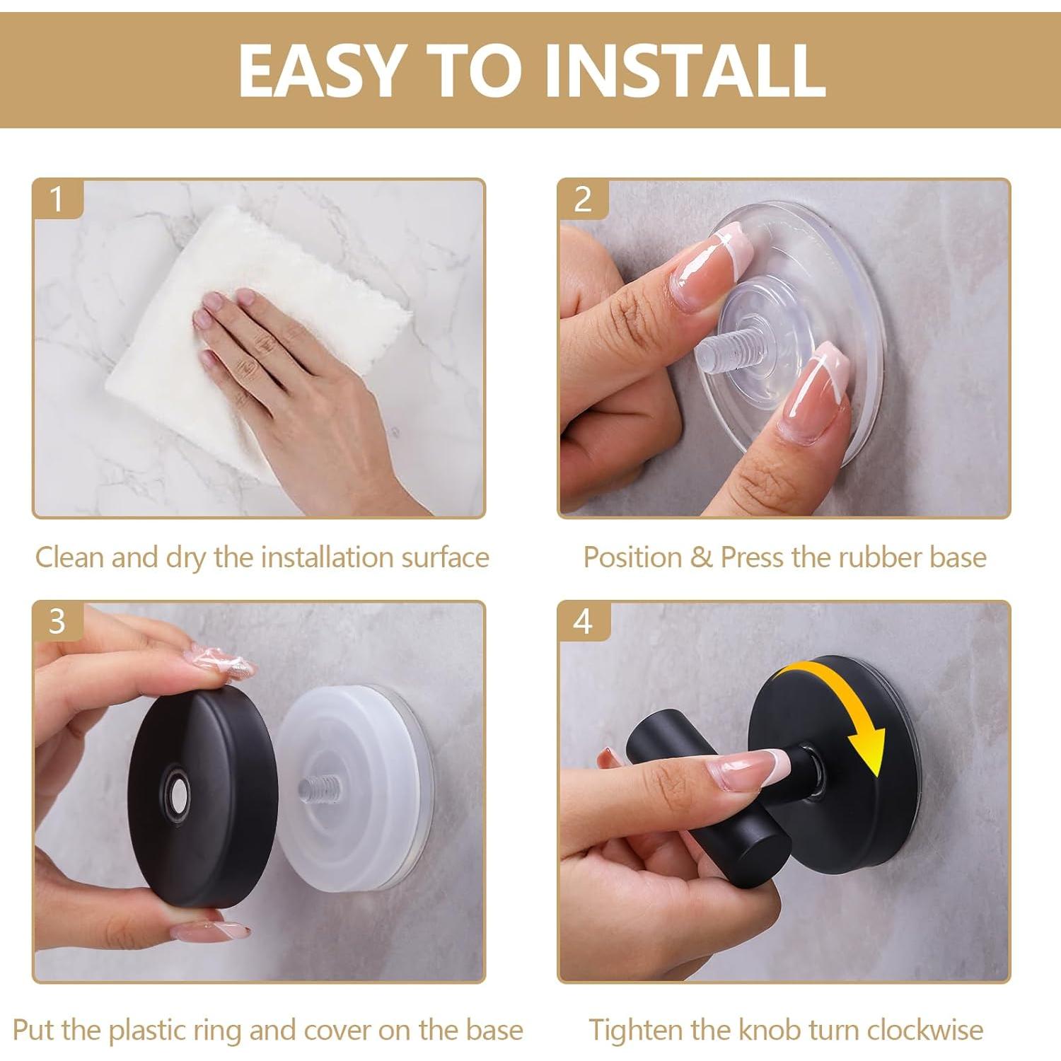 Ganchos de Succión MNGD para Toallas y Abrigos - 4 Piezas