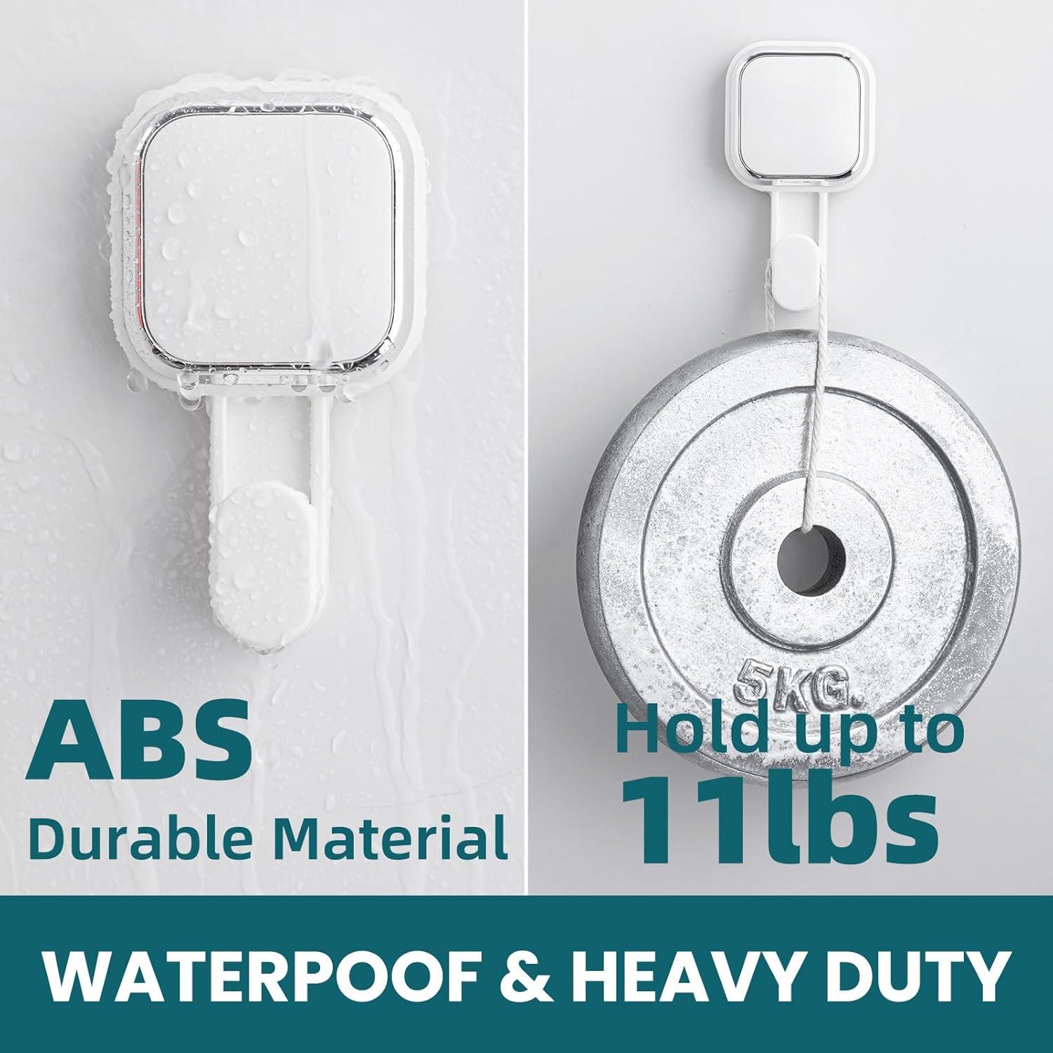 Ganchos de Ventosa TAILI 4 Pack para Ducha - Blanco, 5 kg