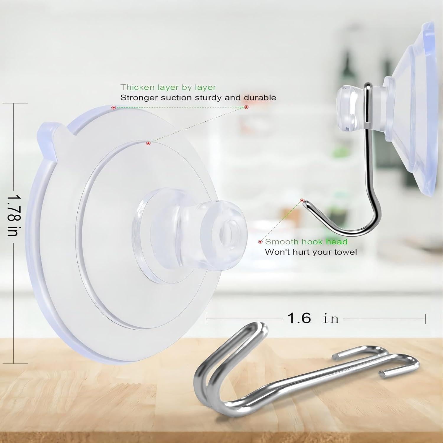 15 Ganchos de Ventosa Tuyryahr Alta Resistencia 1.8kg