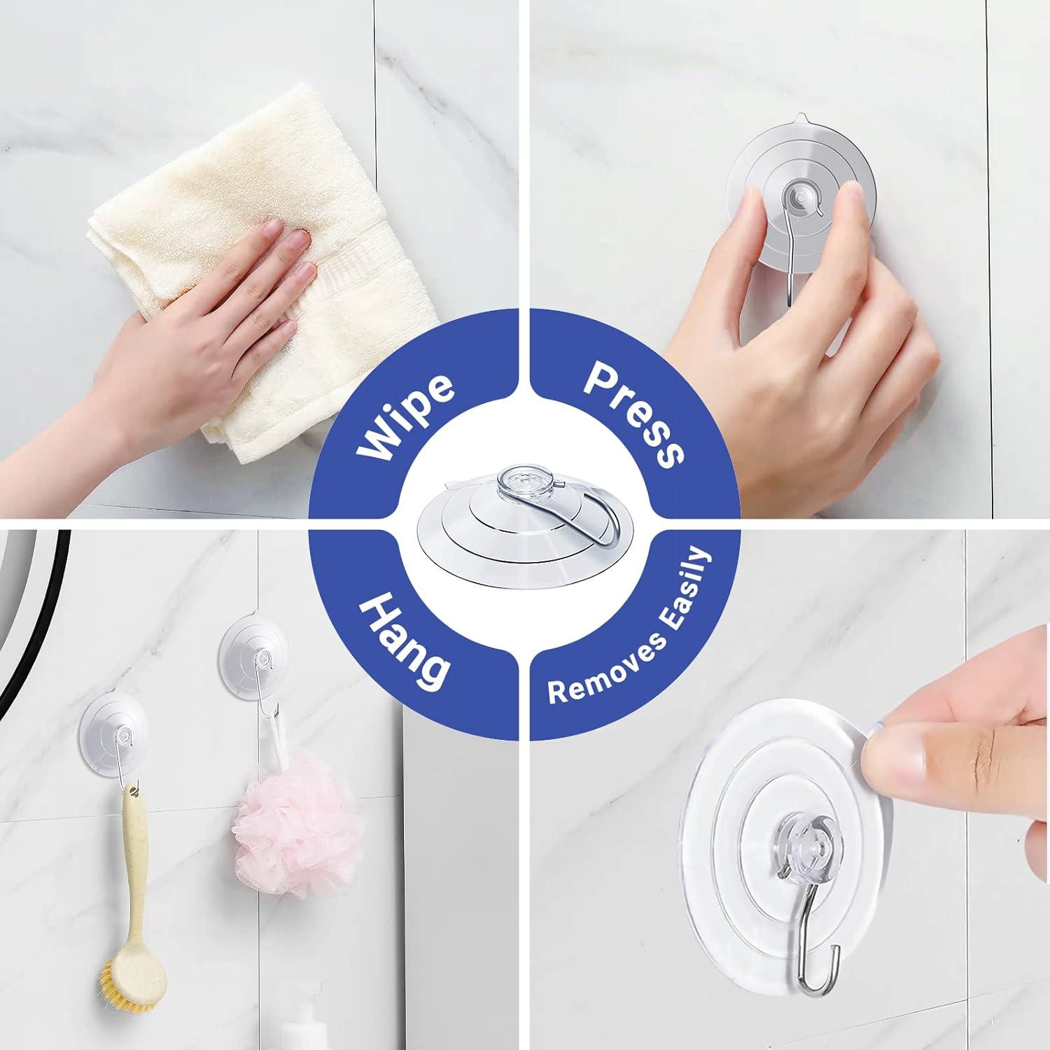 Ganchos de Succión Aweshock 14 Piezas Impermeables Transparentes