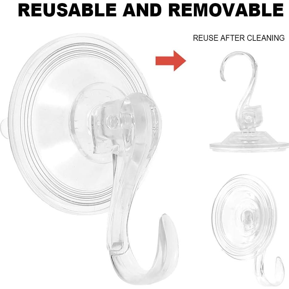 12 Ganchos de Ventosa Reutilizables TKSDWBLTY Transparentes