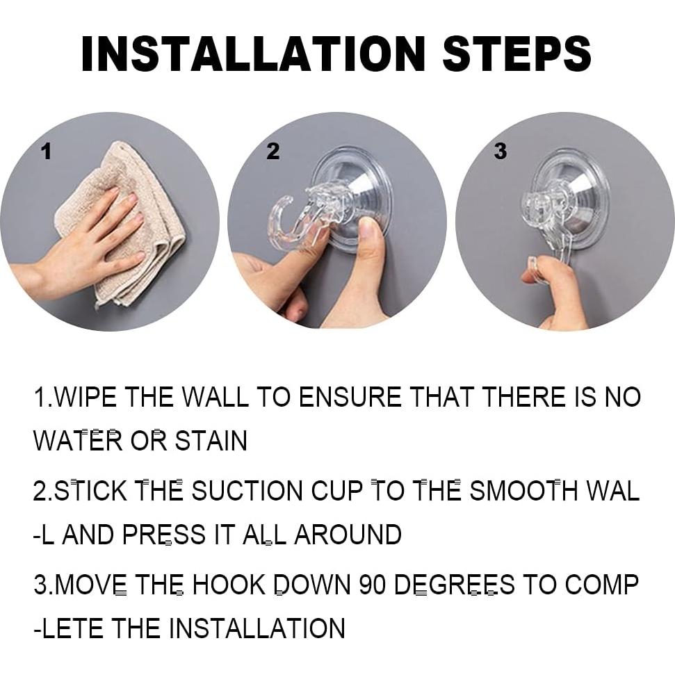 12 Ganchos de Ventosa Reutilizables TKSDWBLTY Transparentes