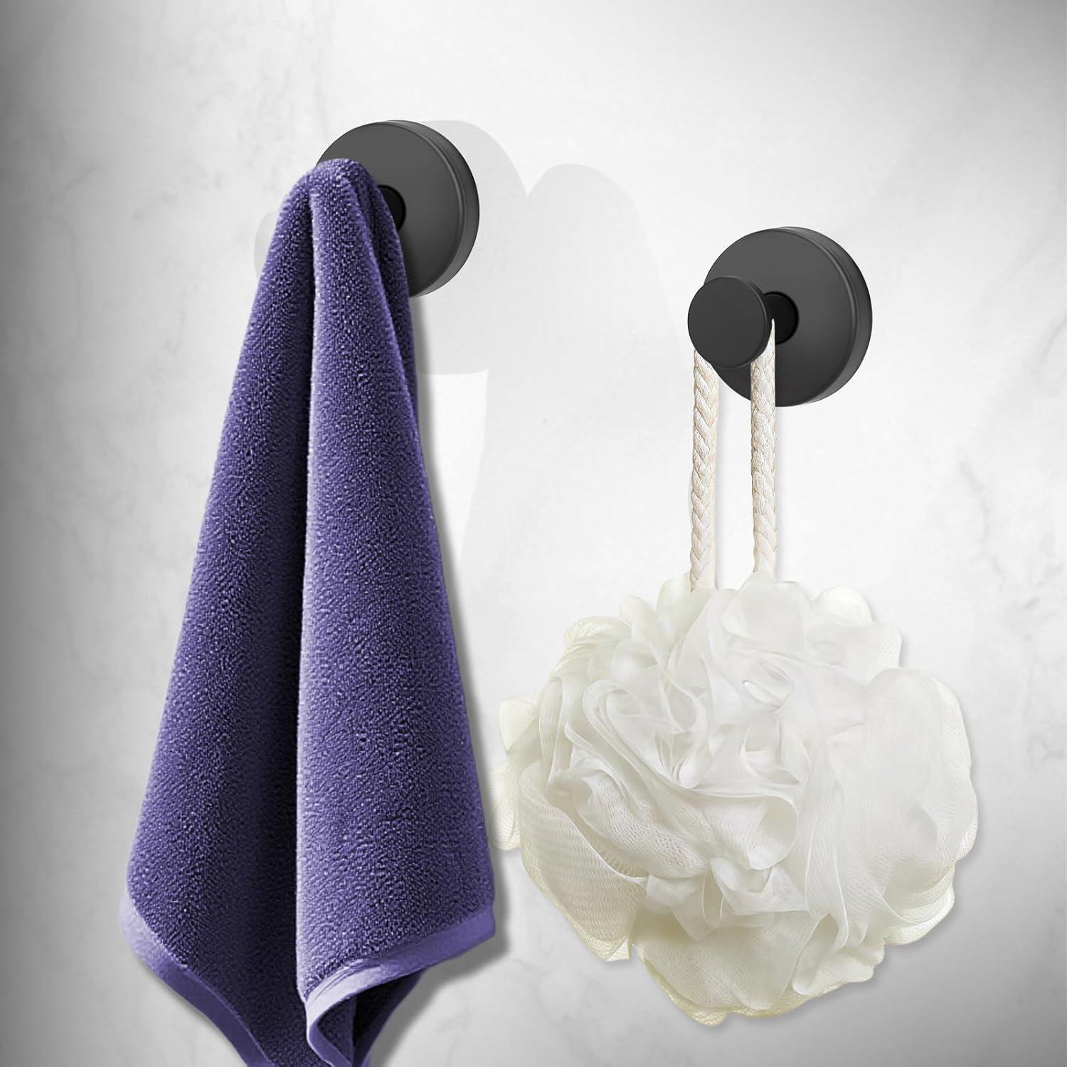 Ganchos de Ventosa GMYOO para Ducha y Baño - 4 Piezas, Negro