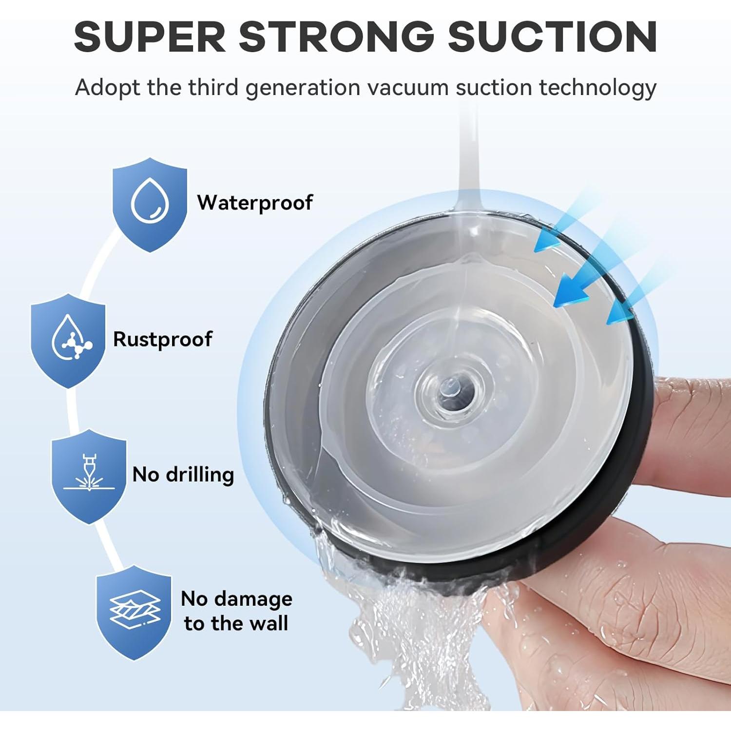 Ganchos de Ventosa GMYOO para Ducha y Baño - 4 Piezas, Negro