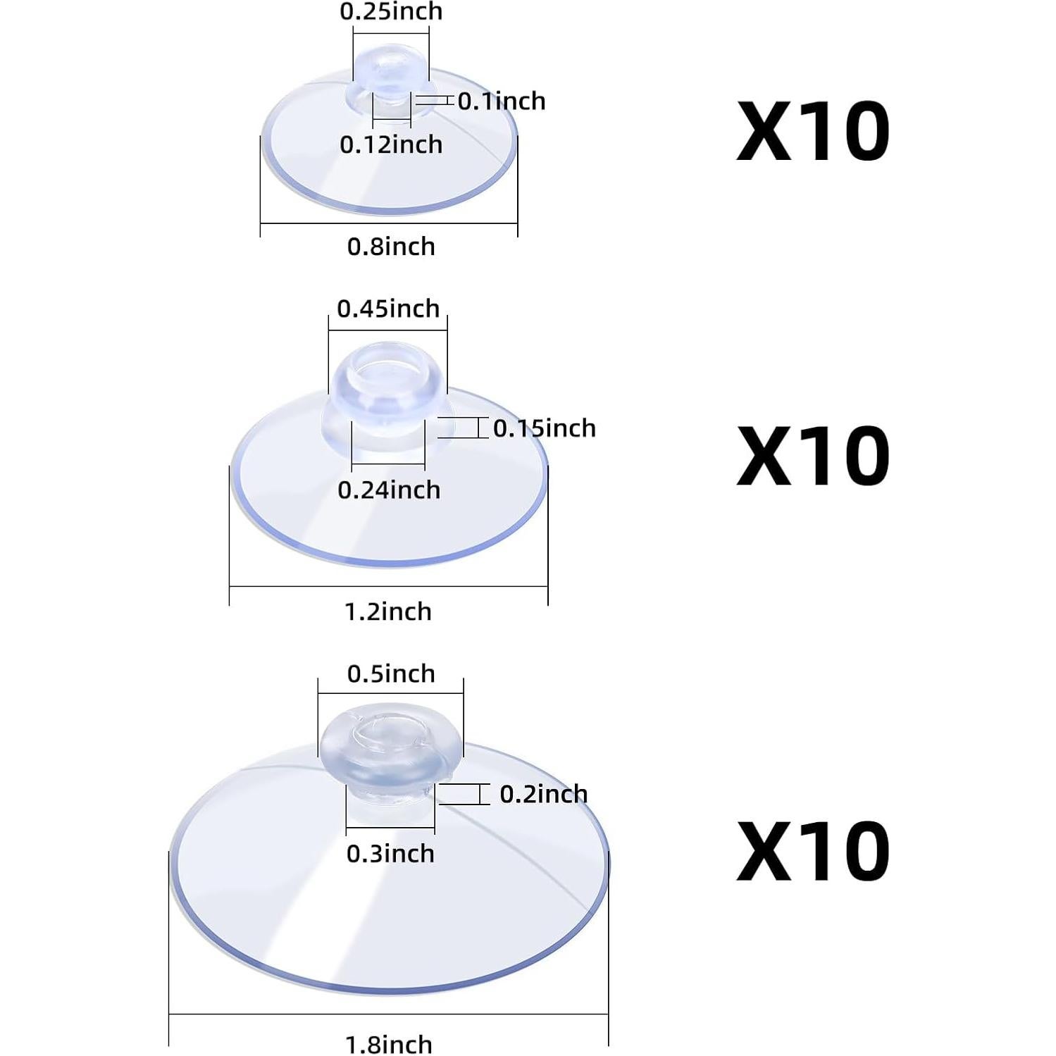 30 Ventosas Transparentes AQUANEAT para Decoración y Organización