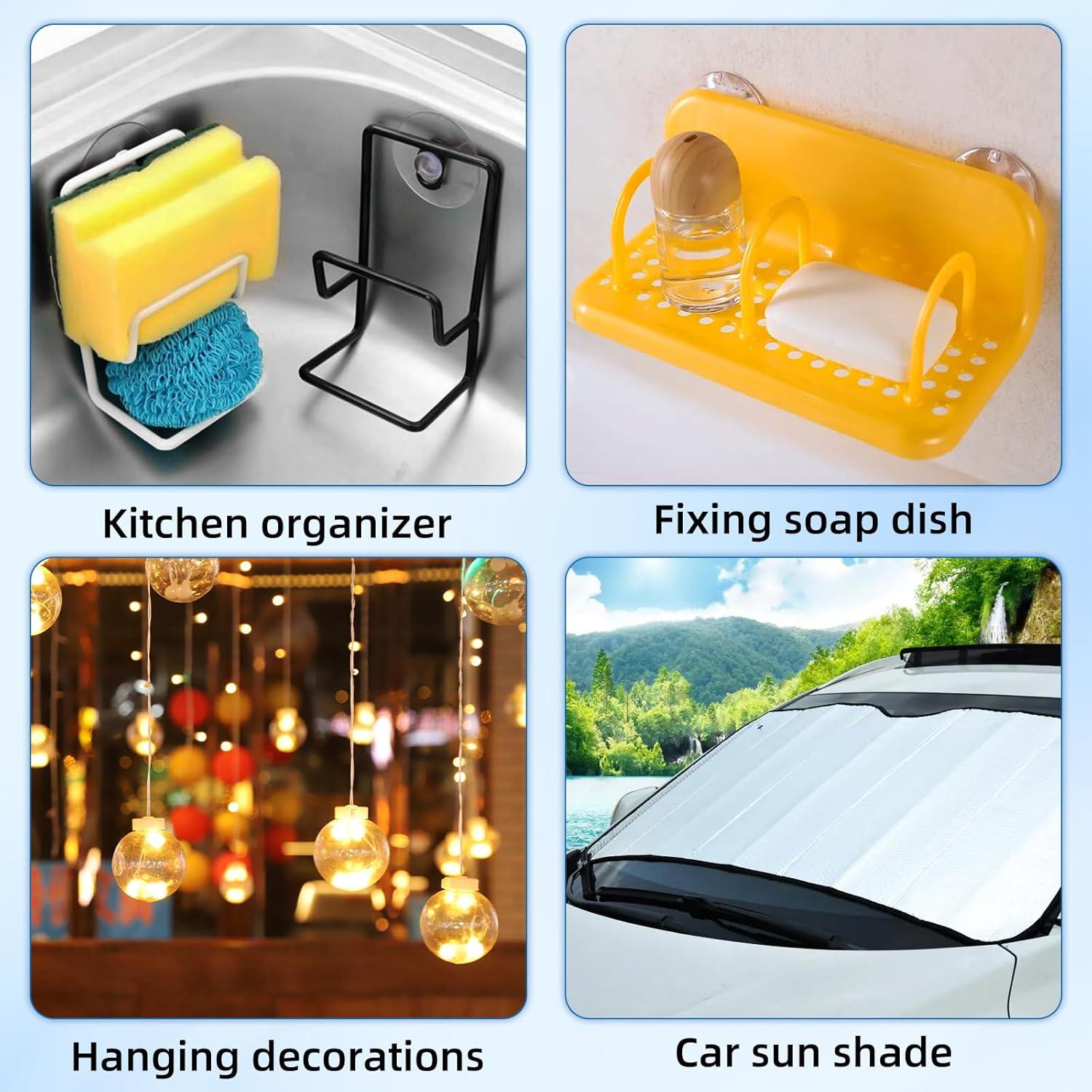 30 Ventosas Transparentes AQUANEAT para Decoración y Organización