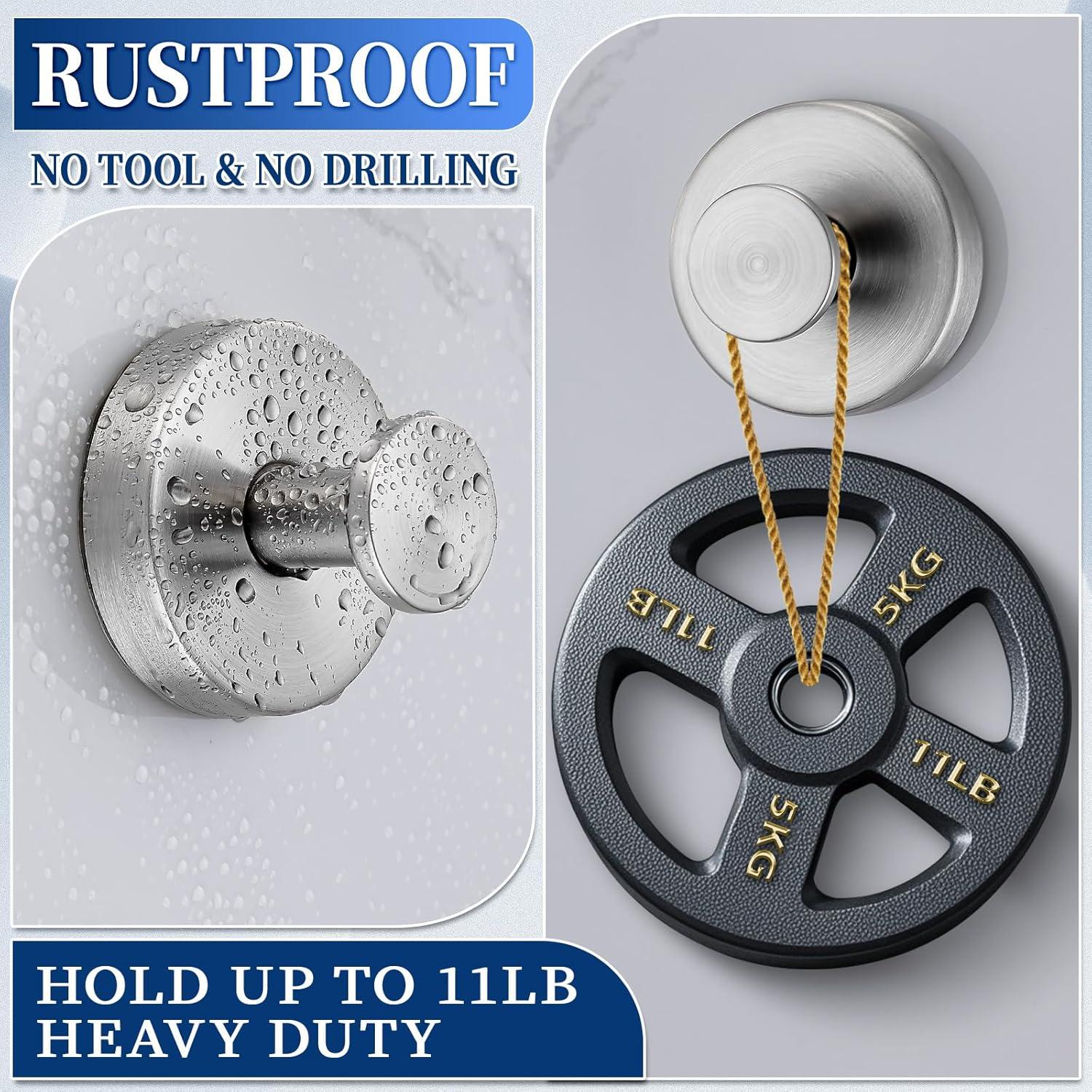 Ganchos de Ventosa Warlve de Acero Inoxidable - 2 Piezas