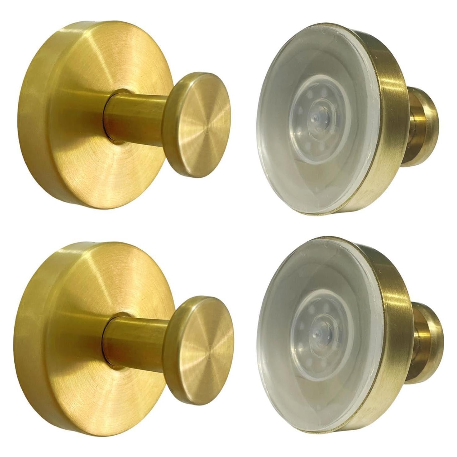 Ganchos de Ventosa GOJUHANLIN Dorado 4 Piezas Acero Inoxidable
