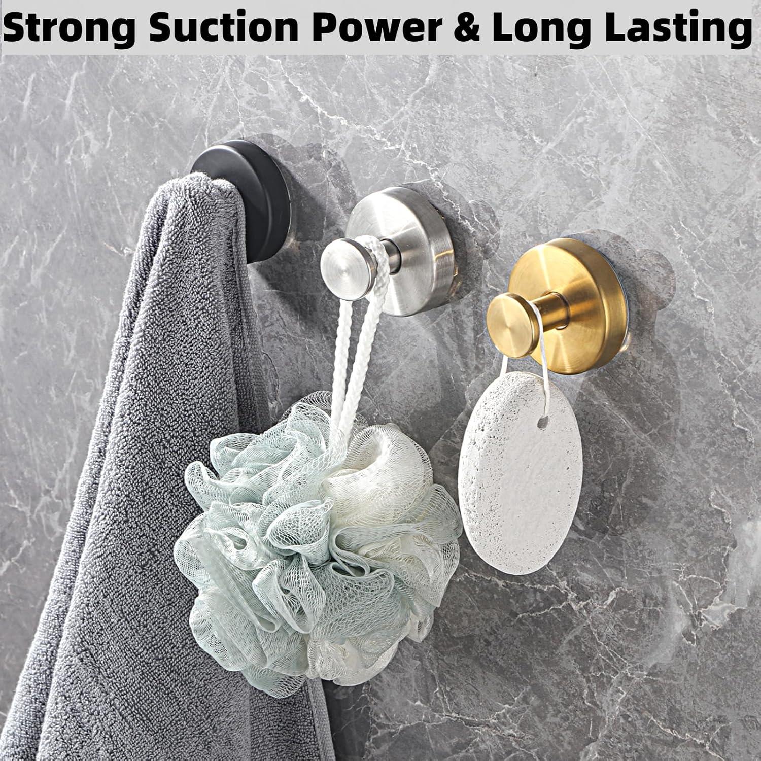 Ganchos de Ventosa GOJUHANLIN Dorado 4 Piezas Acero Inoxidable