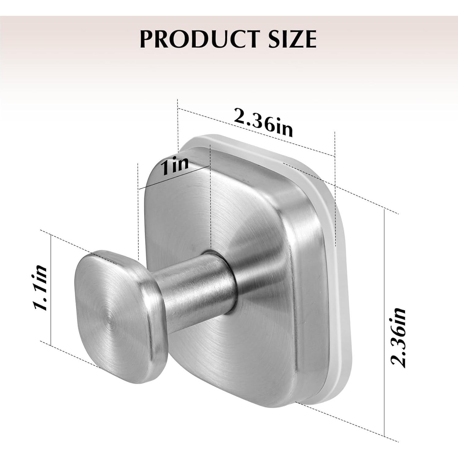 Ganchos de Ventosa Warlve para Ducha - 2 Unidades Acero Inoxidable
