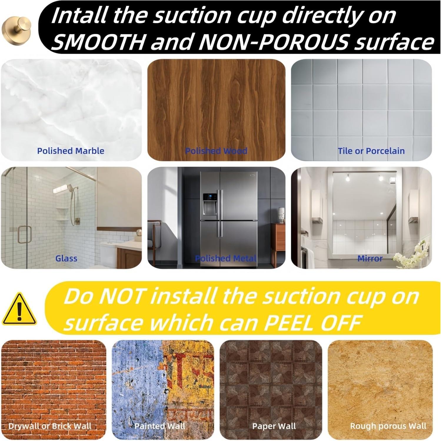 Ganchos de Ventosa Duilahren Oro Cepillado 2PCS Alta Resistencia