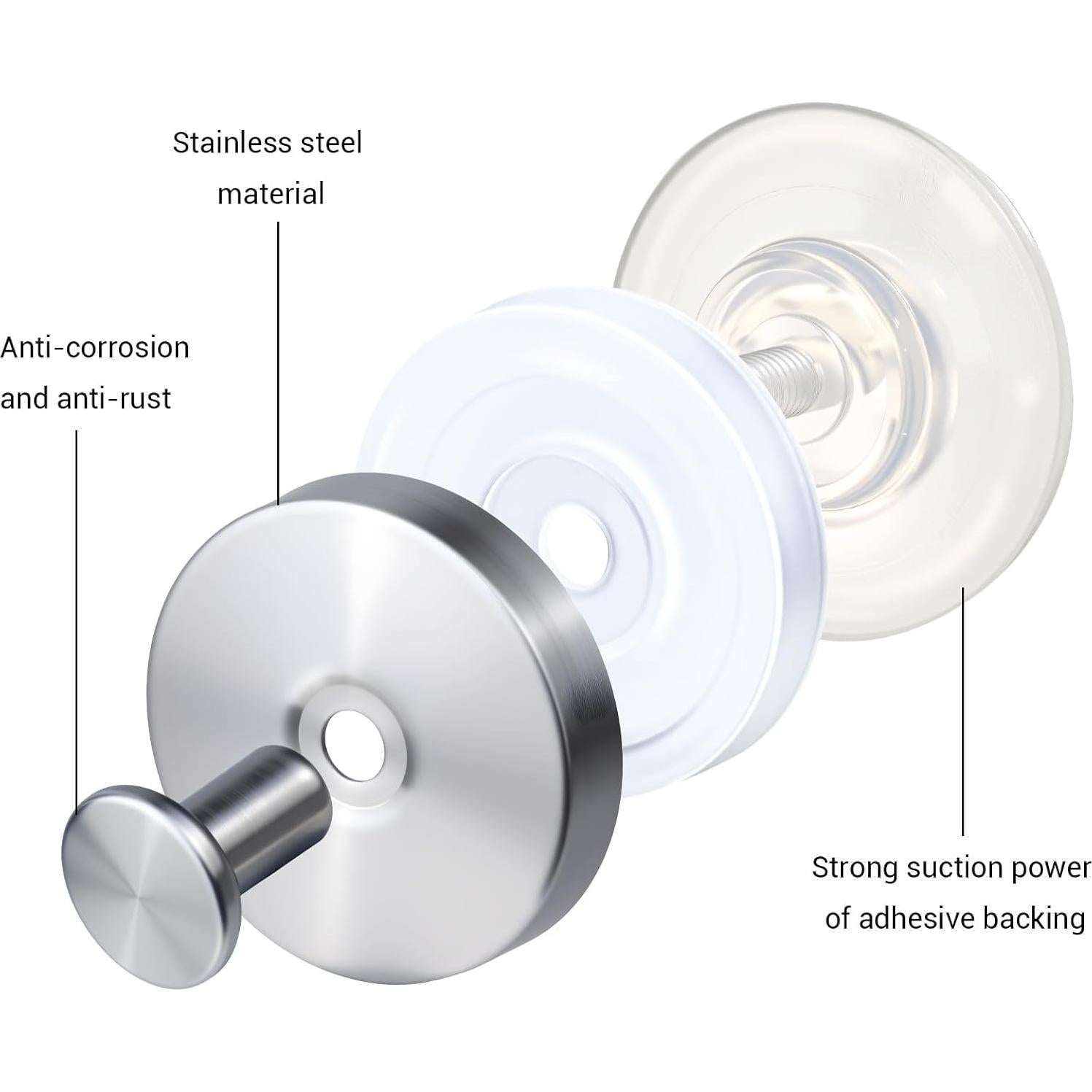 Ganchos de Succión WellMade Acero Inoxidable 2 Piezas 4.99 kg