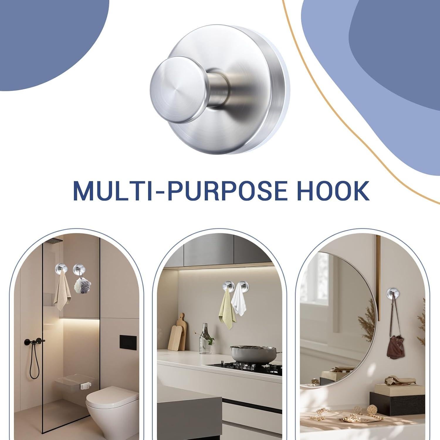 Ganchos de Succión WellMade Acero Inoxidable 2 Piezas 4.99 kg