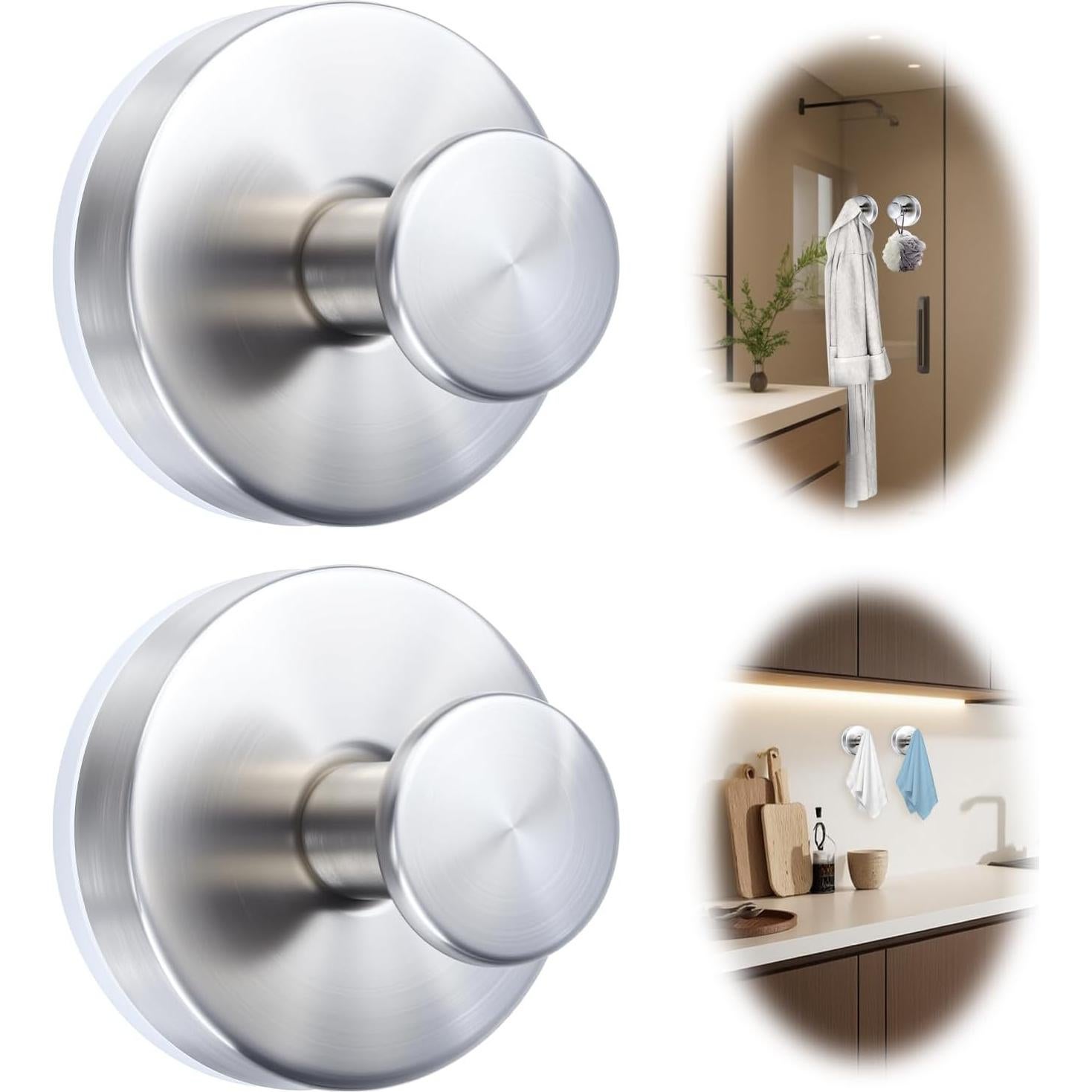 Ganchos de Succión WellMade Acero Inoxidable 2 Piezas 4.99 kg