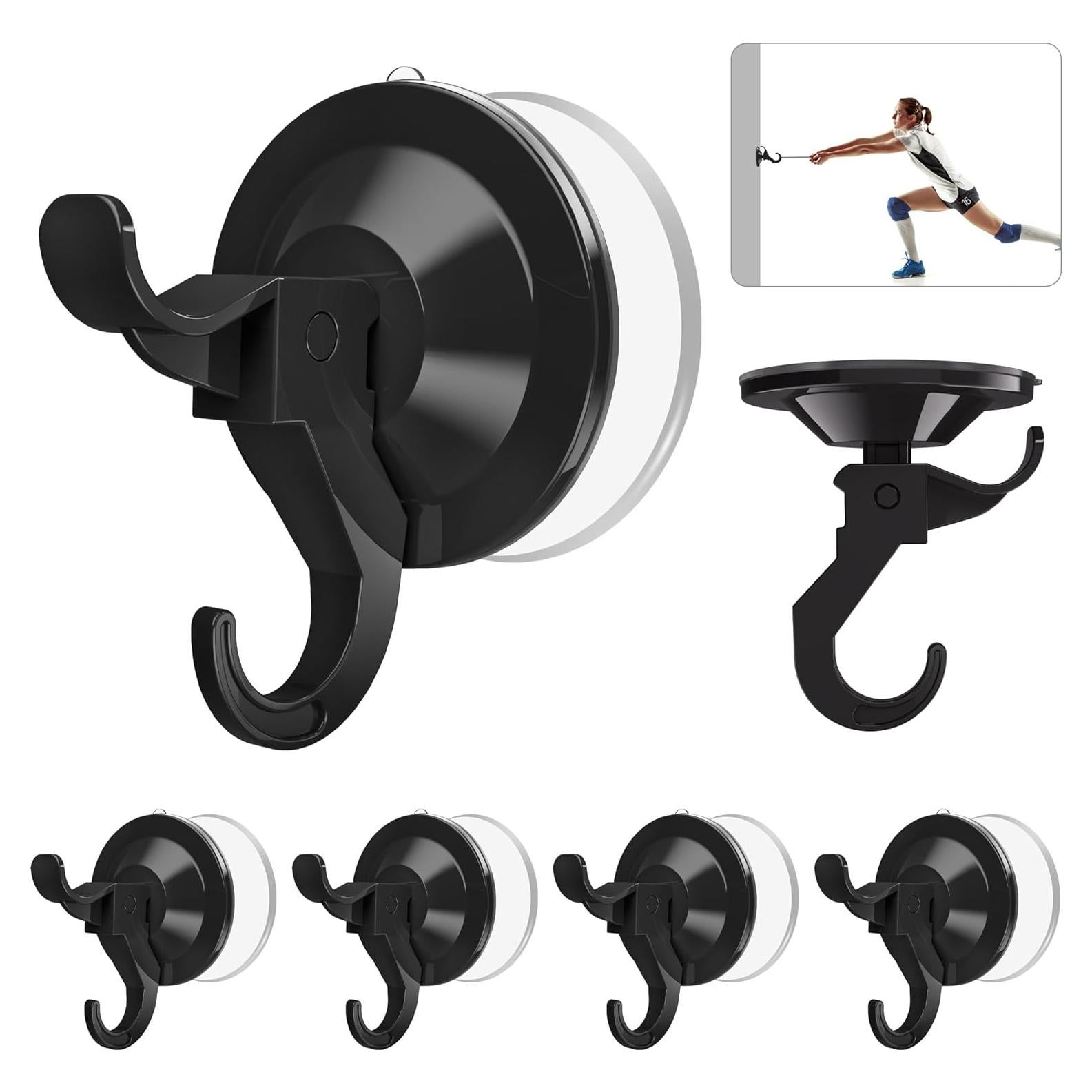 Ganchos de Ventosa AENTGIU Negros - Paquete de 5 para Baño