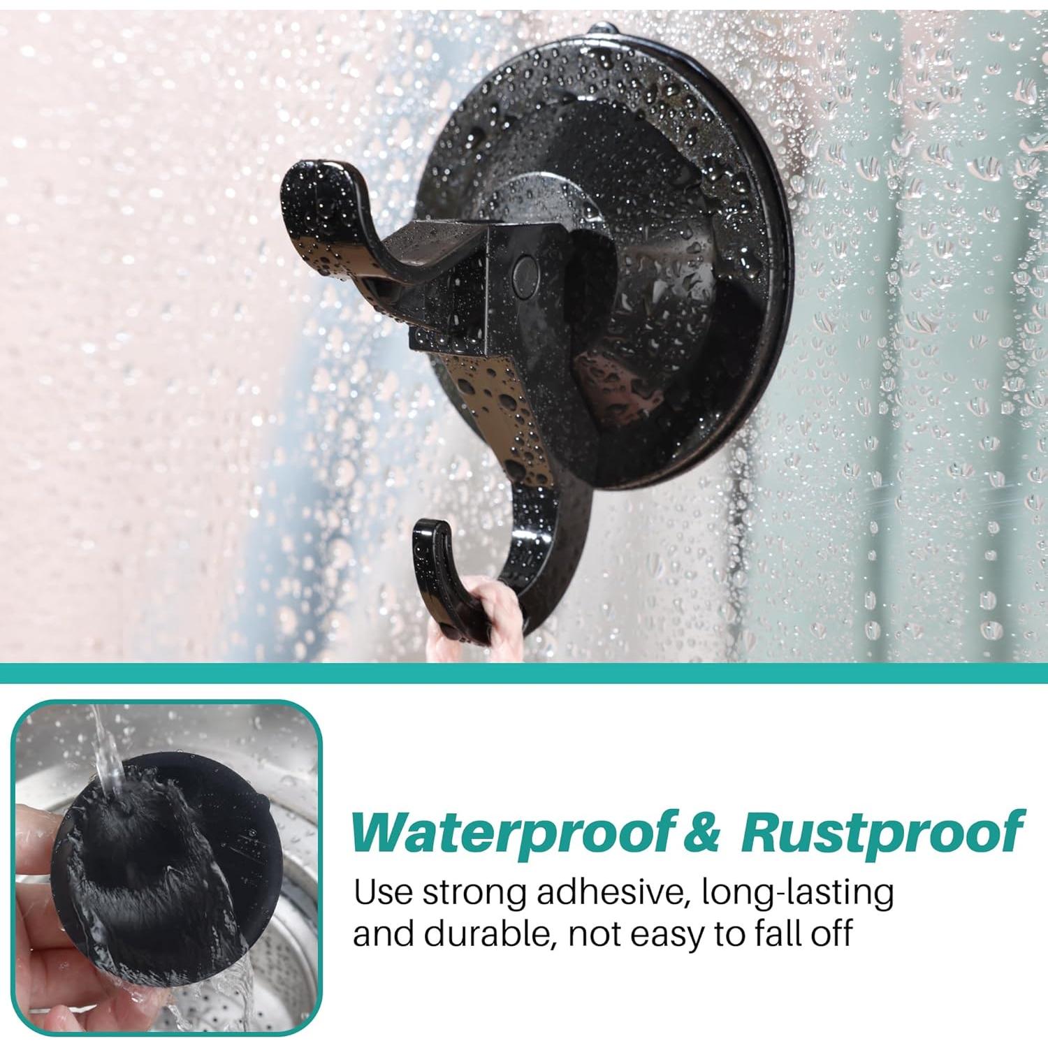 Ganchos de Ventosa AENTGIU Negros - Paquete de 5 para Baño