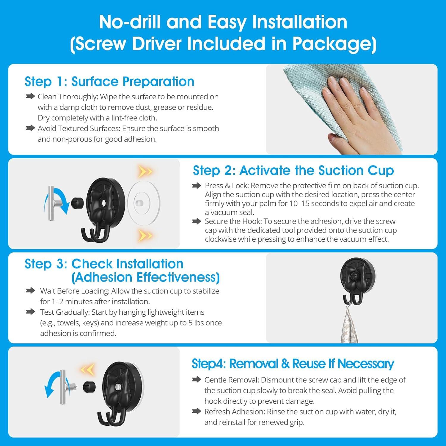 Gancho de Ventosa Doble-Gato AST, 2 Piezas, Alta Resistencia