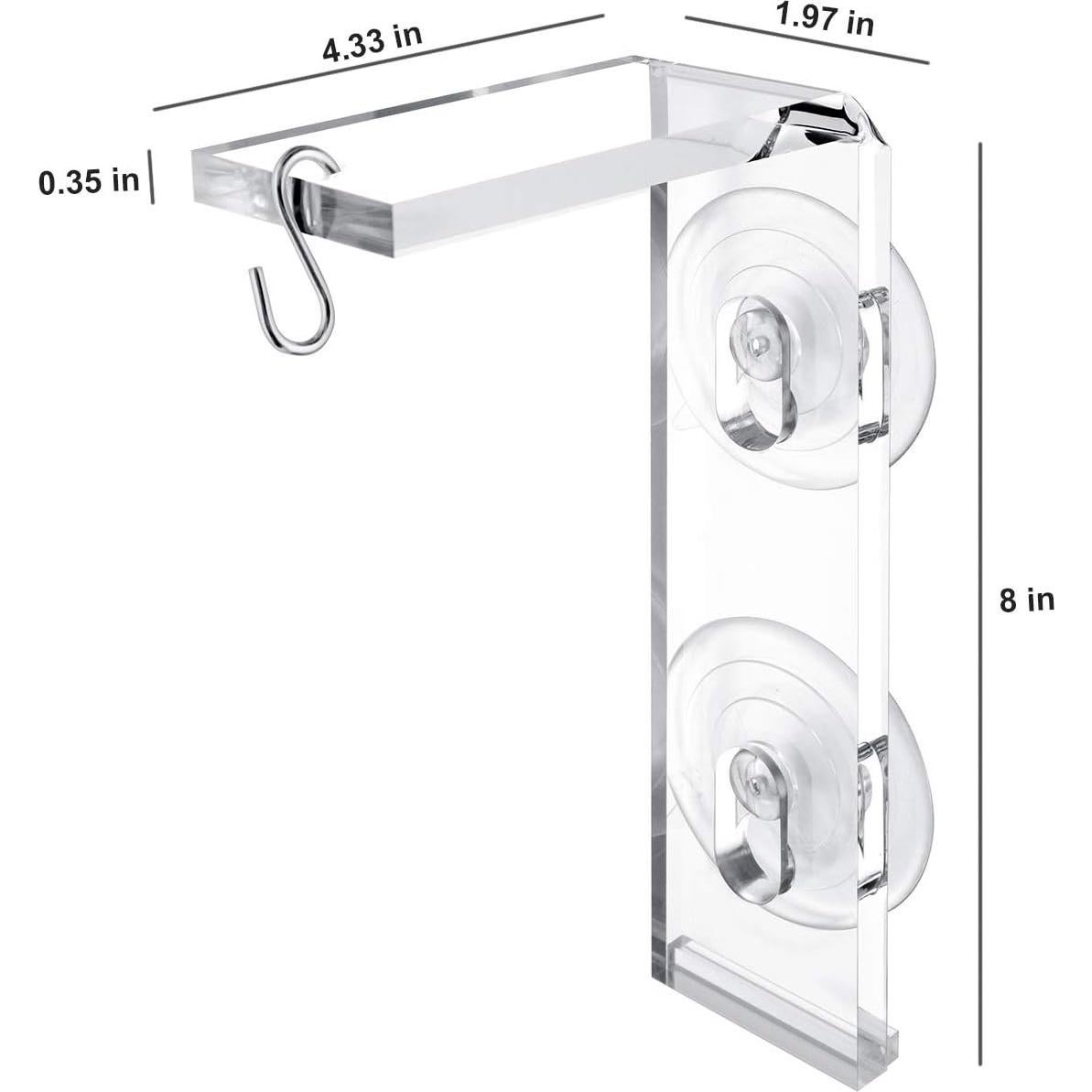 Soporte de Ventana con Ventosa IMPRESA - Paquete de 2 - Acrílico Verde Brillante - Resistente a la Intemperie