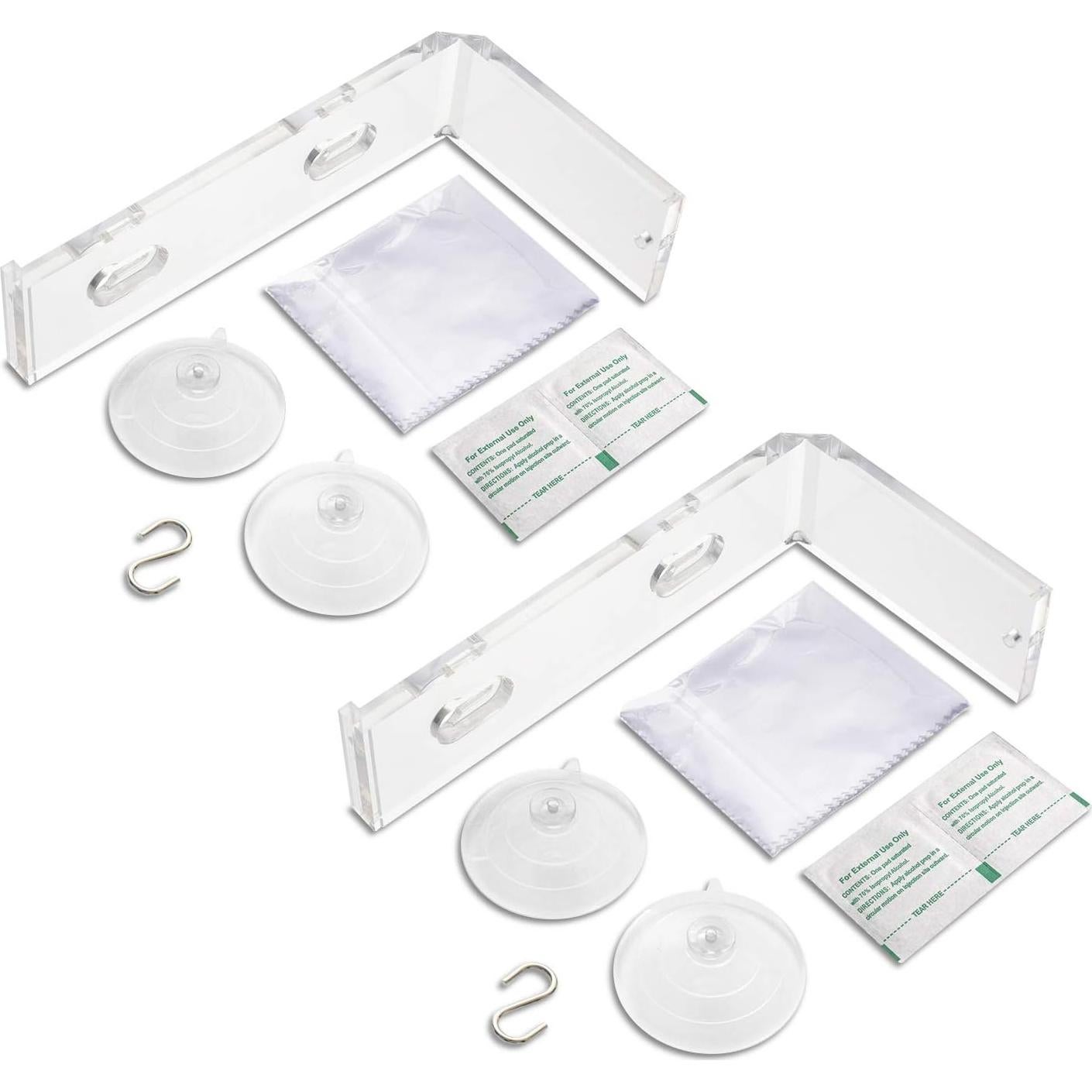 Soporte de Ventana con Ventosa IMPRESA - Paquete de 2 - Acrílico Verde Brillante - Resistente a la Intemperie