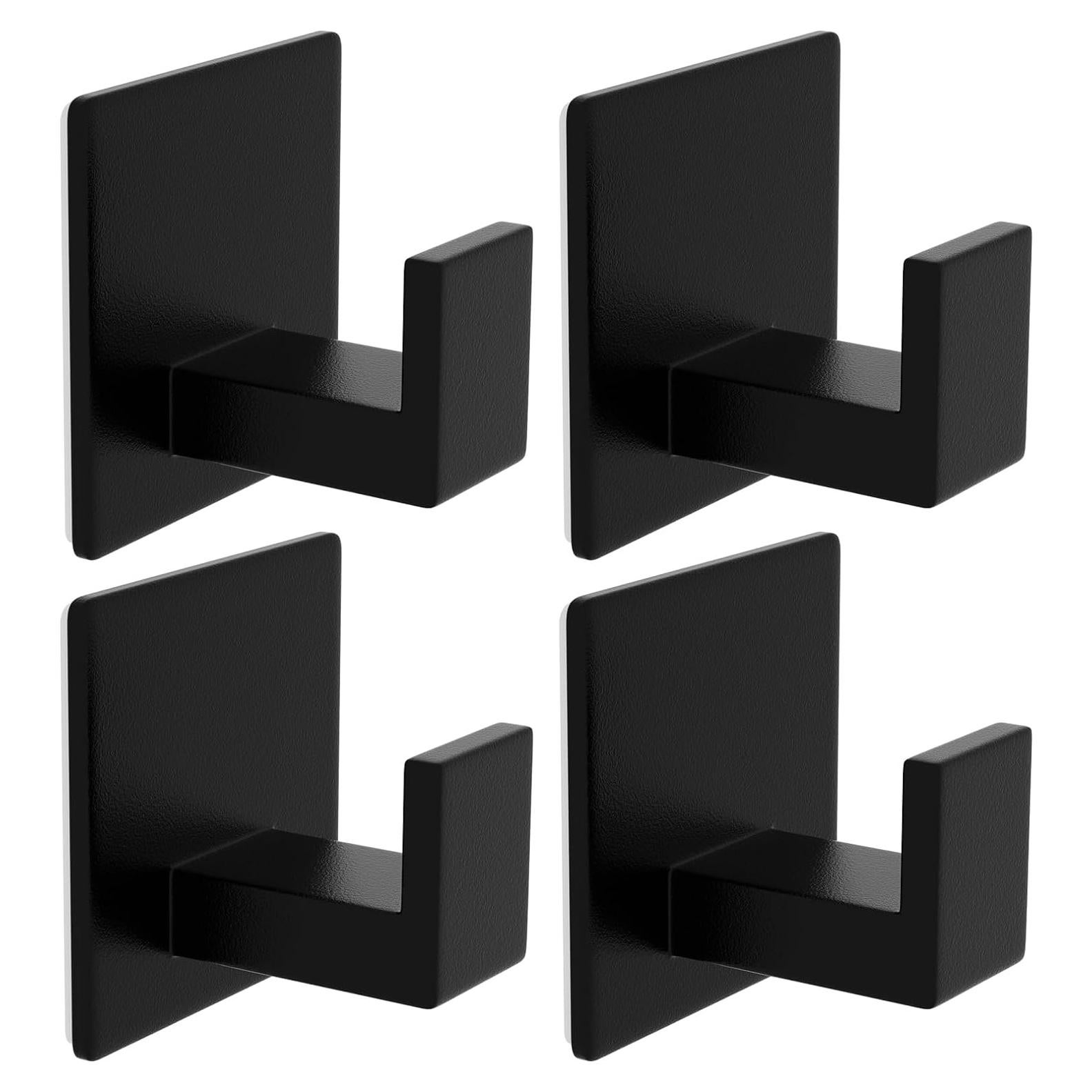 Ganchos Adhesivos de Aluminio VINHOLD - 4 Paquete Negro