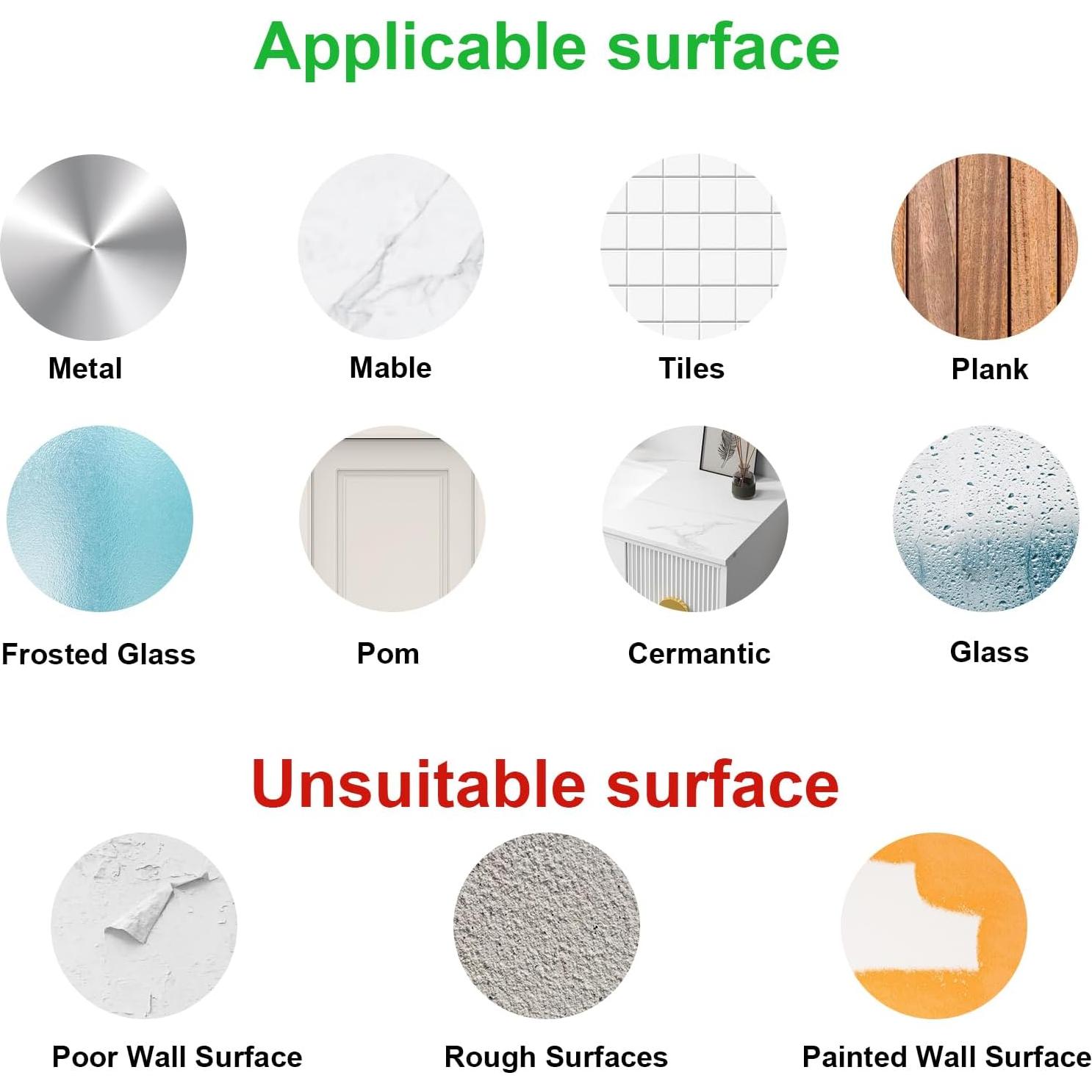 Ganchos Adhesivos de Aluminio VINHOLD - 4 Paquete Negro