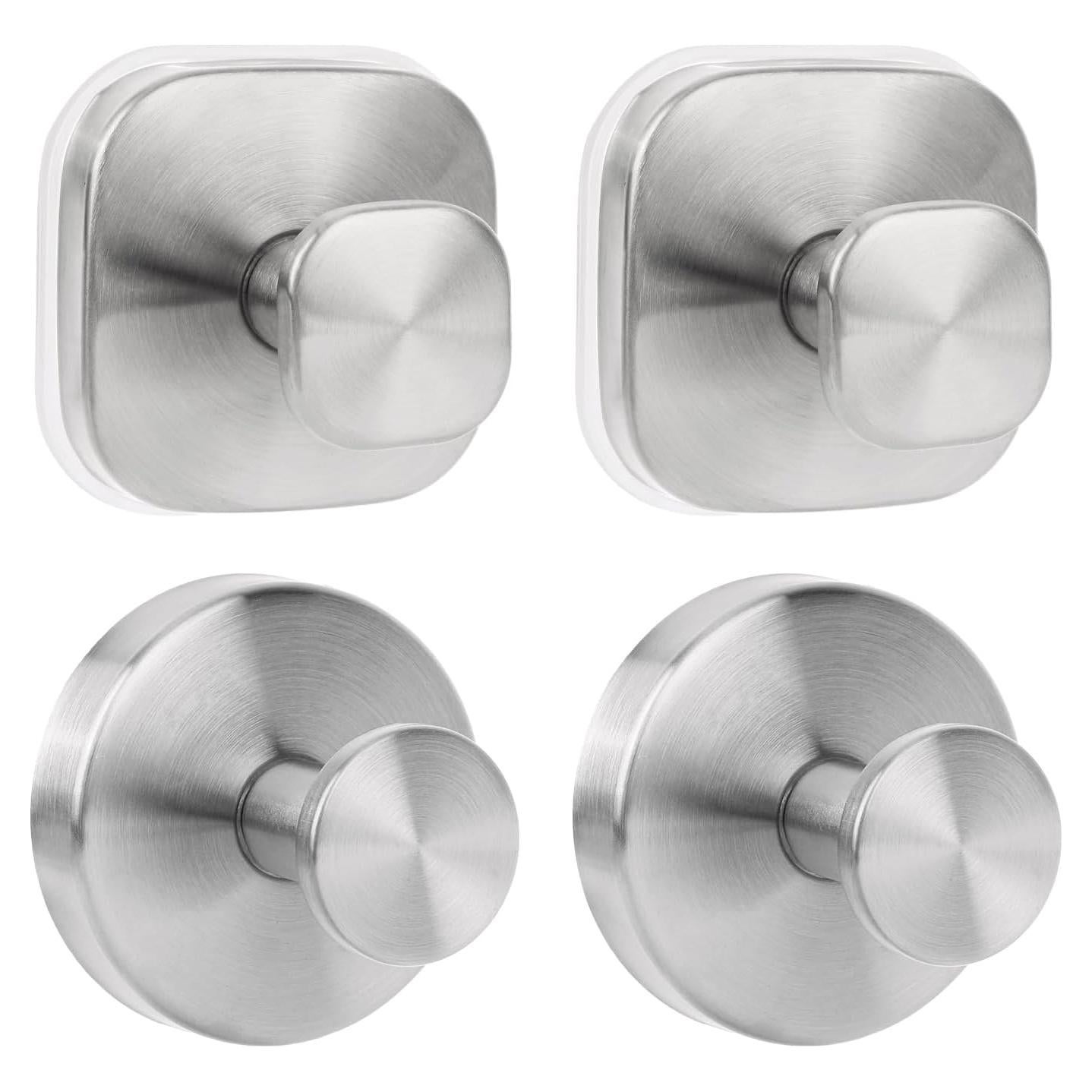 Ganchos de Ventosa Fukaisu 4 Piezas Acero Inoxidable Plata