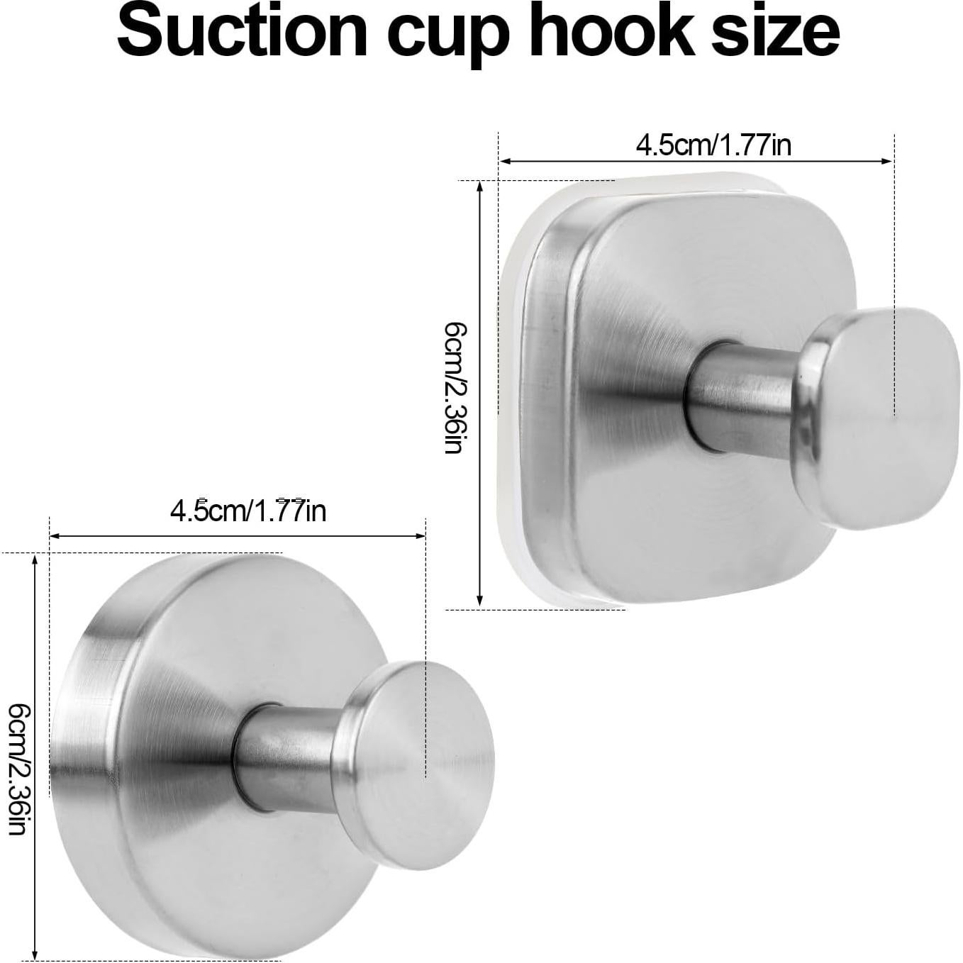 Ganchos de Ventosa Fukaisu 4 Piezas Acero Inoxidable Plata